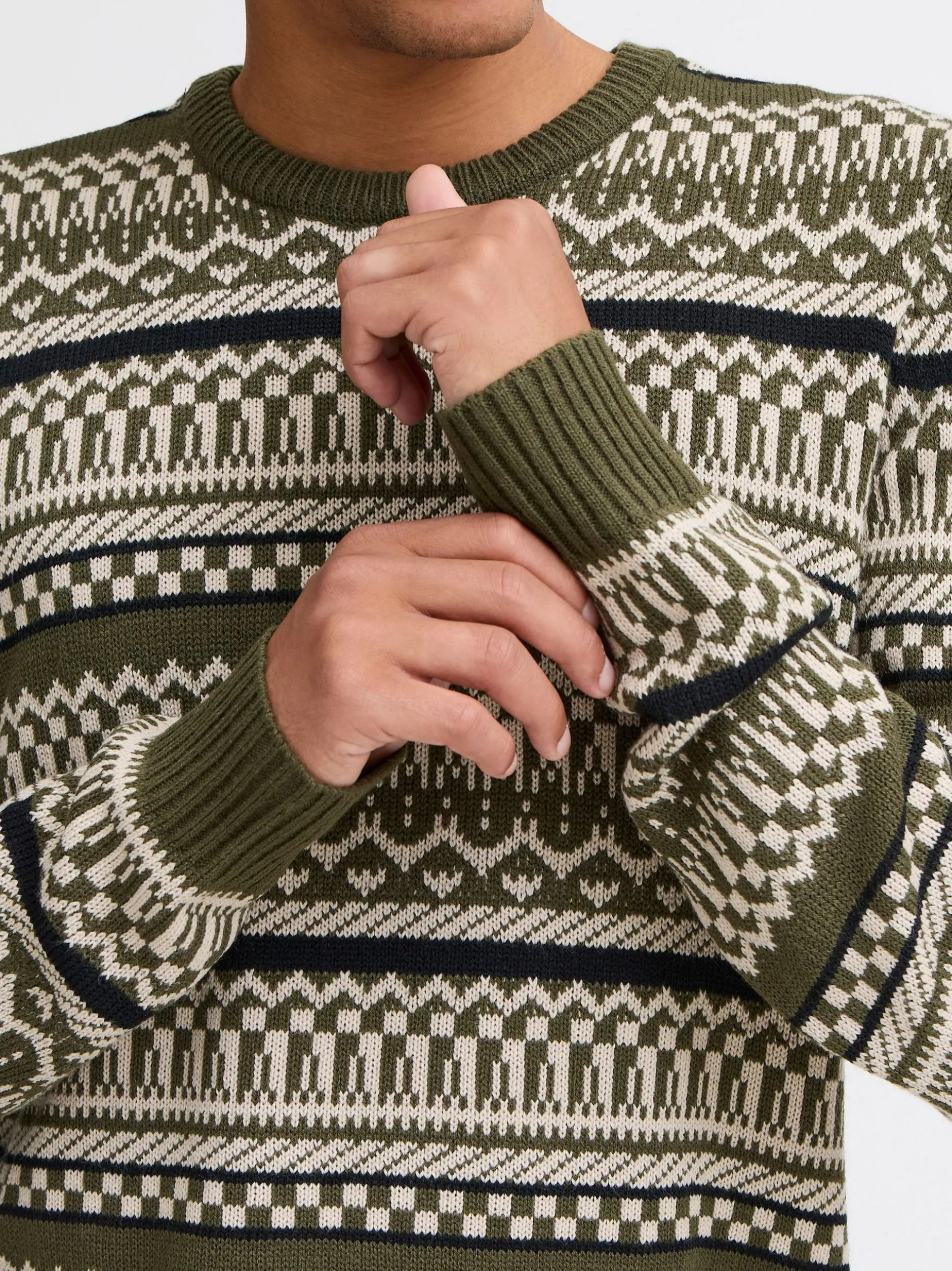 BLEND Herren Strickpullover - BHPullover in grün