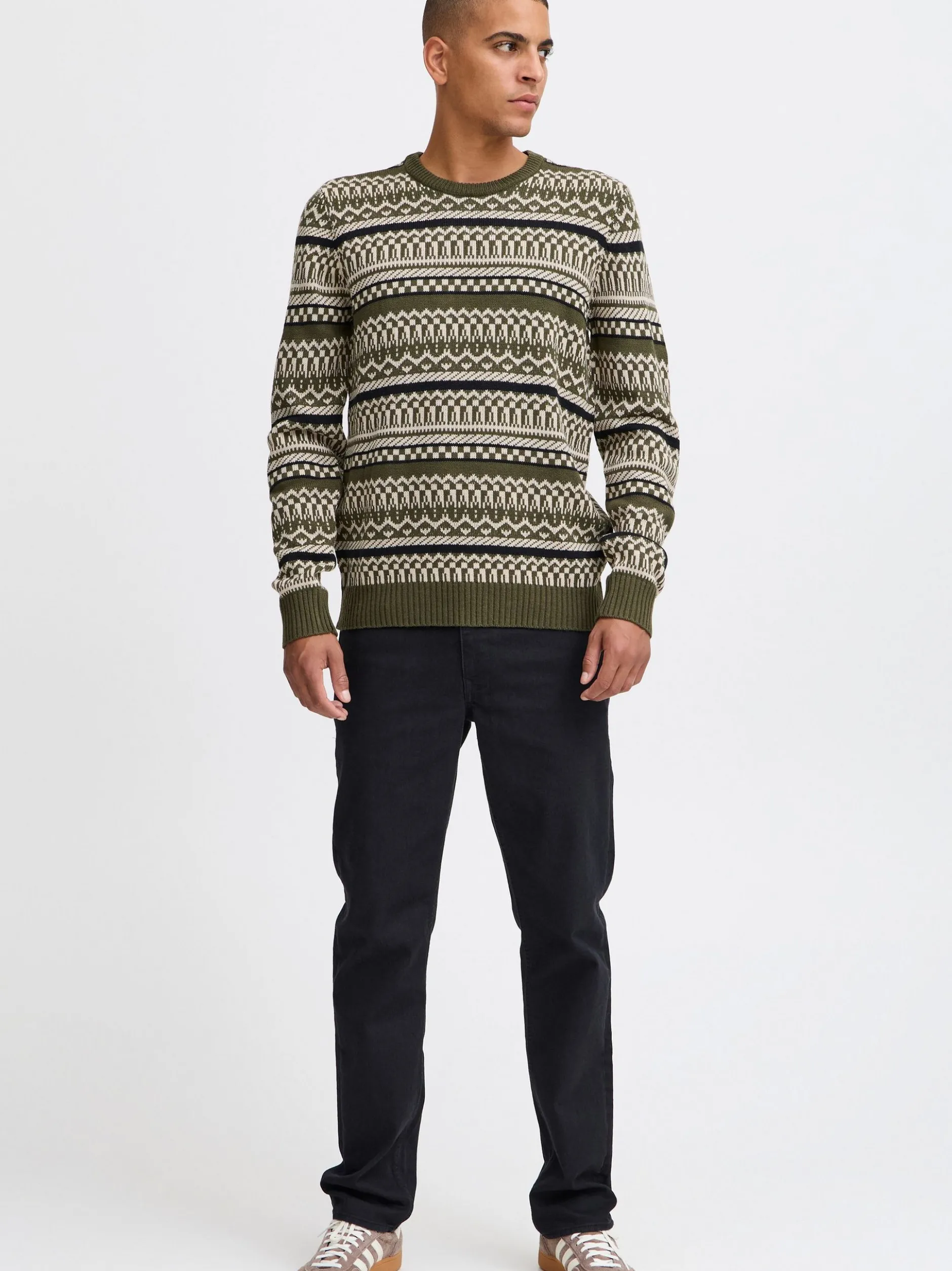 BLEND Herren Strickpullover - BHPullover in grün