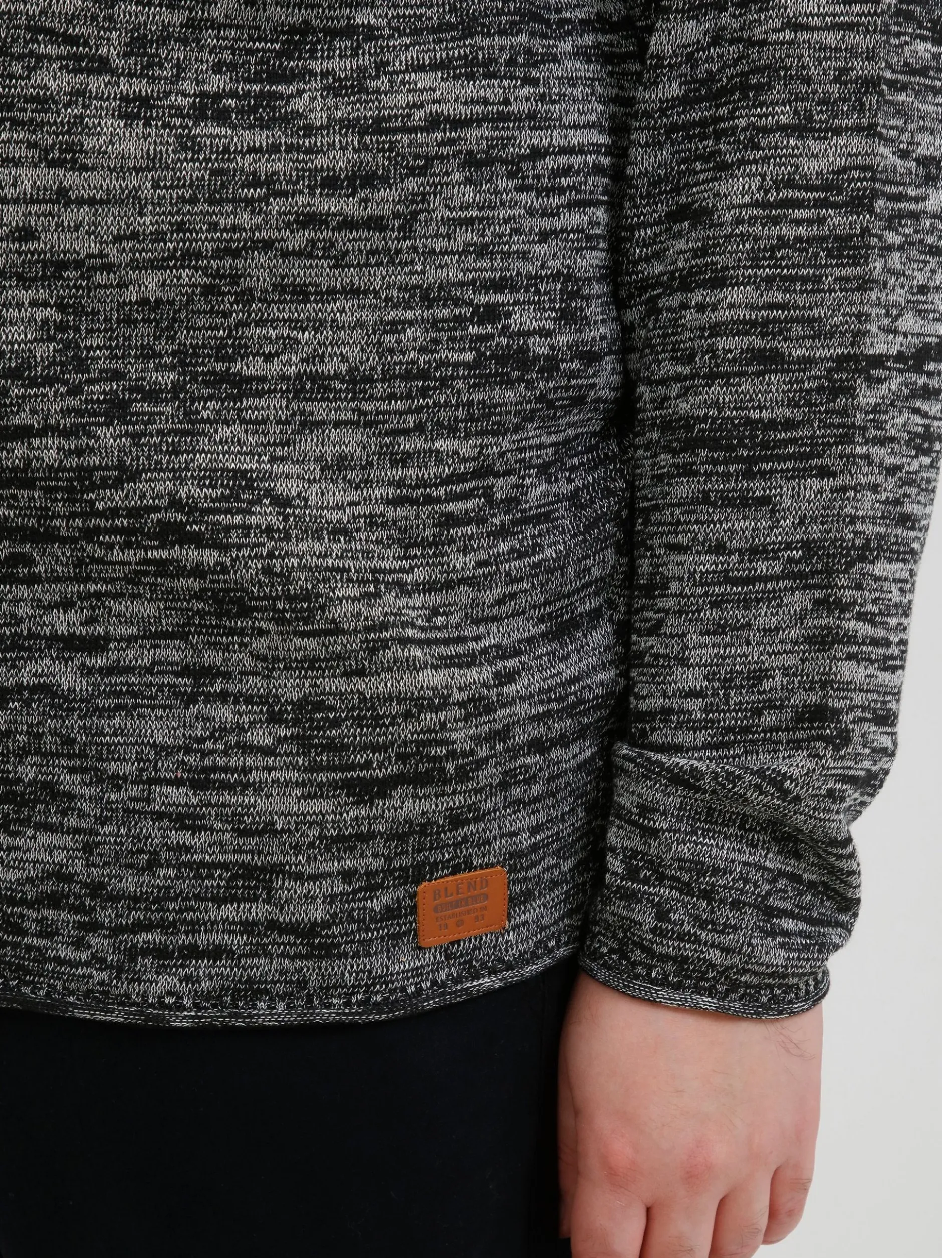 BLEND Herren Strickpullover - BHDan Big & Tall in schwarz