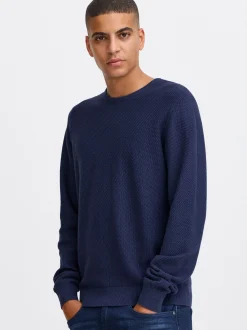 BLEND Herren Strickpullover - BHPullover in blau