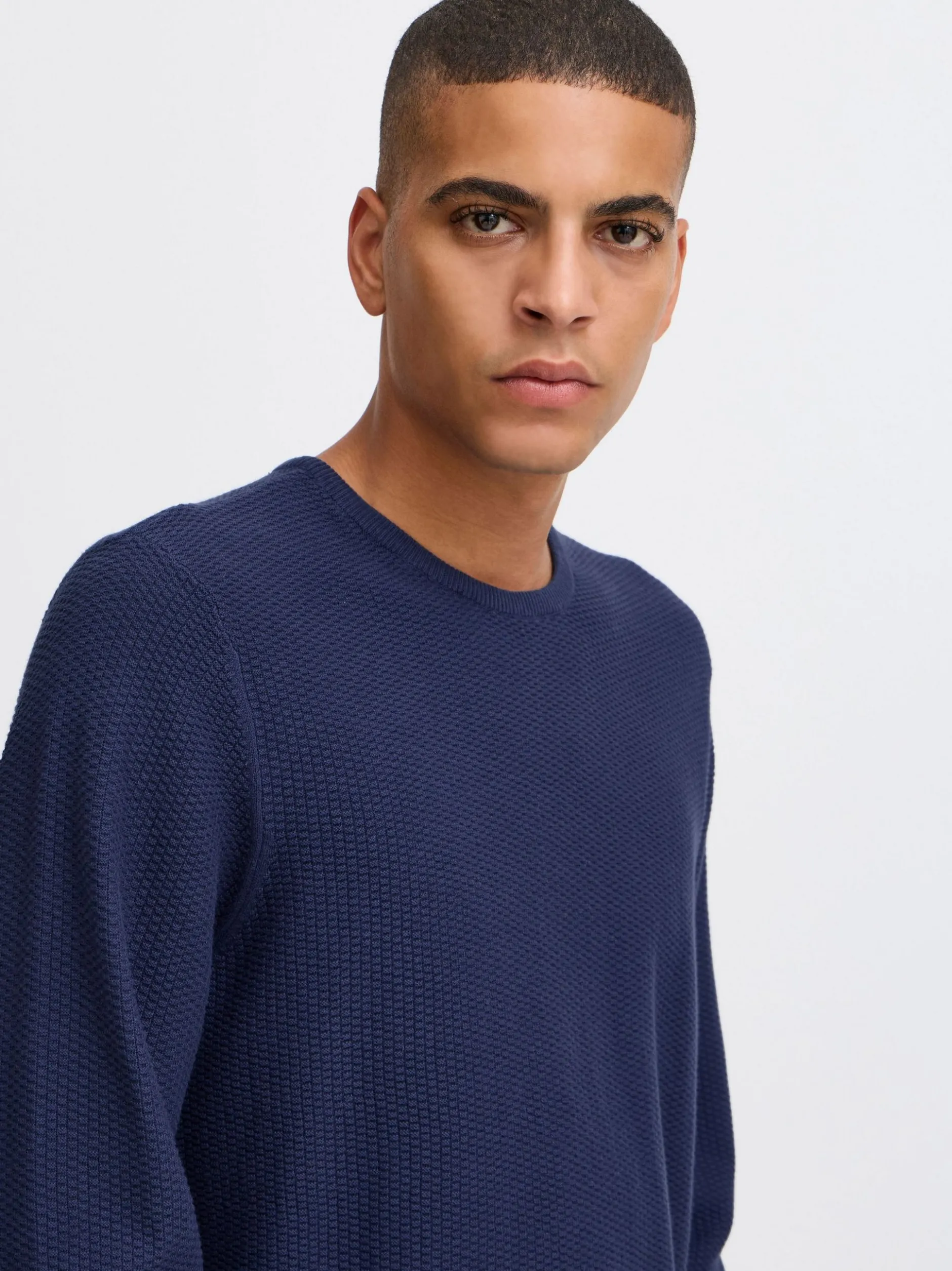 BLEND Herren Strickpullover - BHPullover in blau