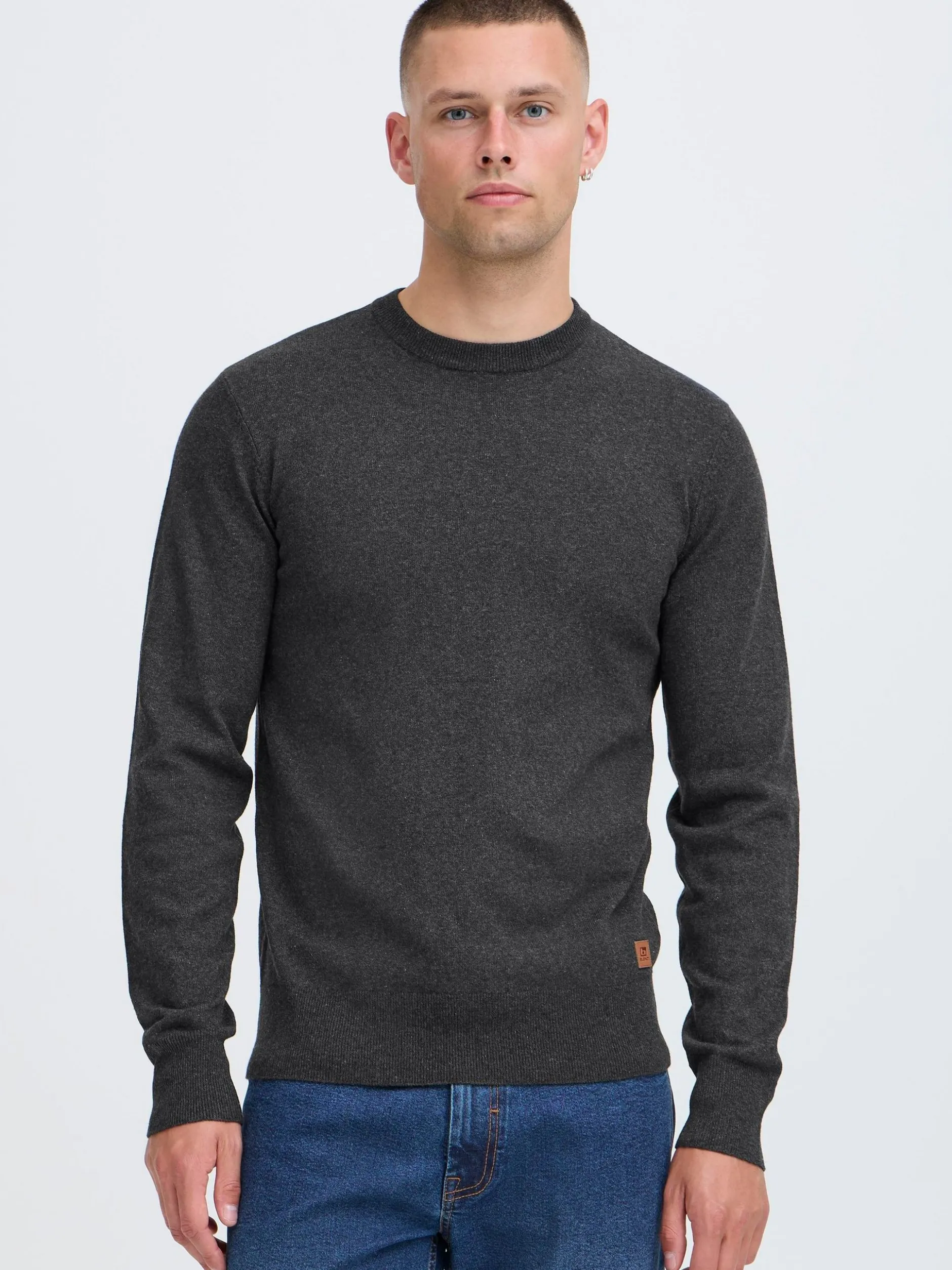 BLEND Herren Strickpullover - BHFinn in anthrazit