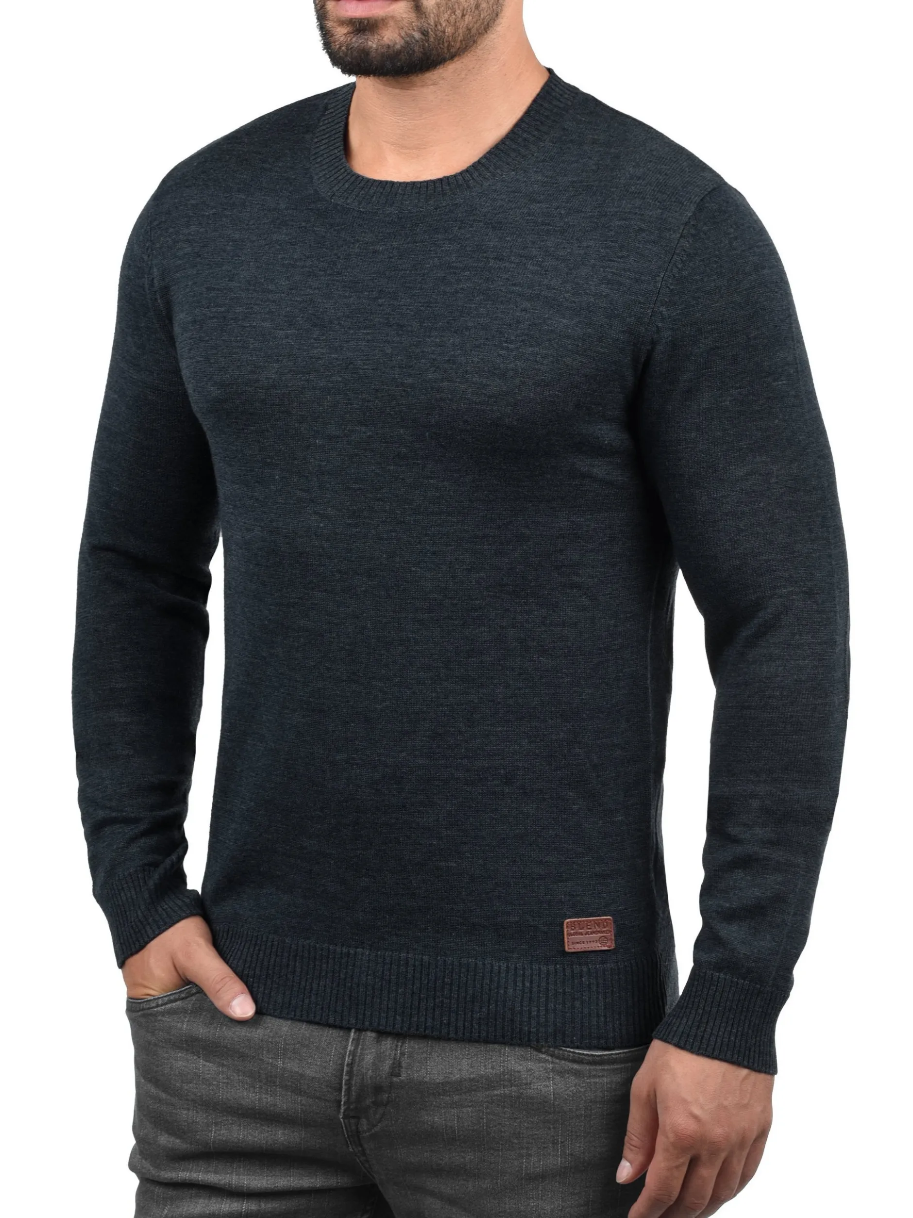 BLEND Herren Strickpullover - BHLars in marine