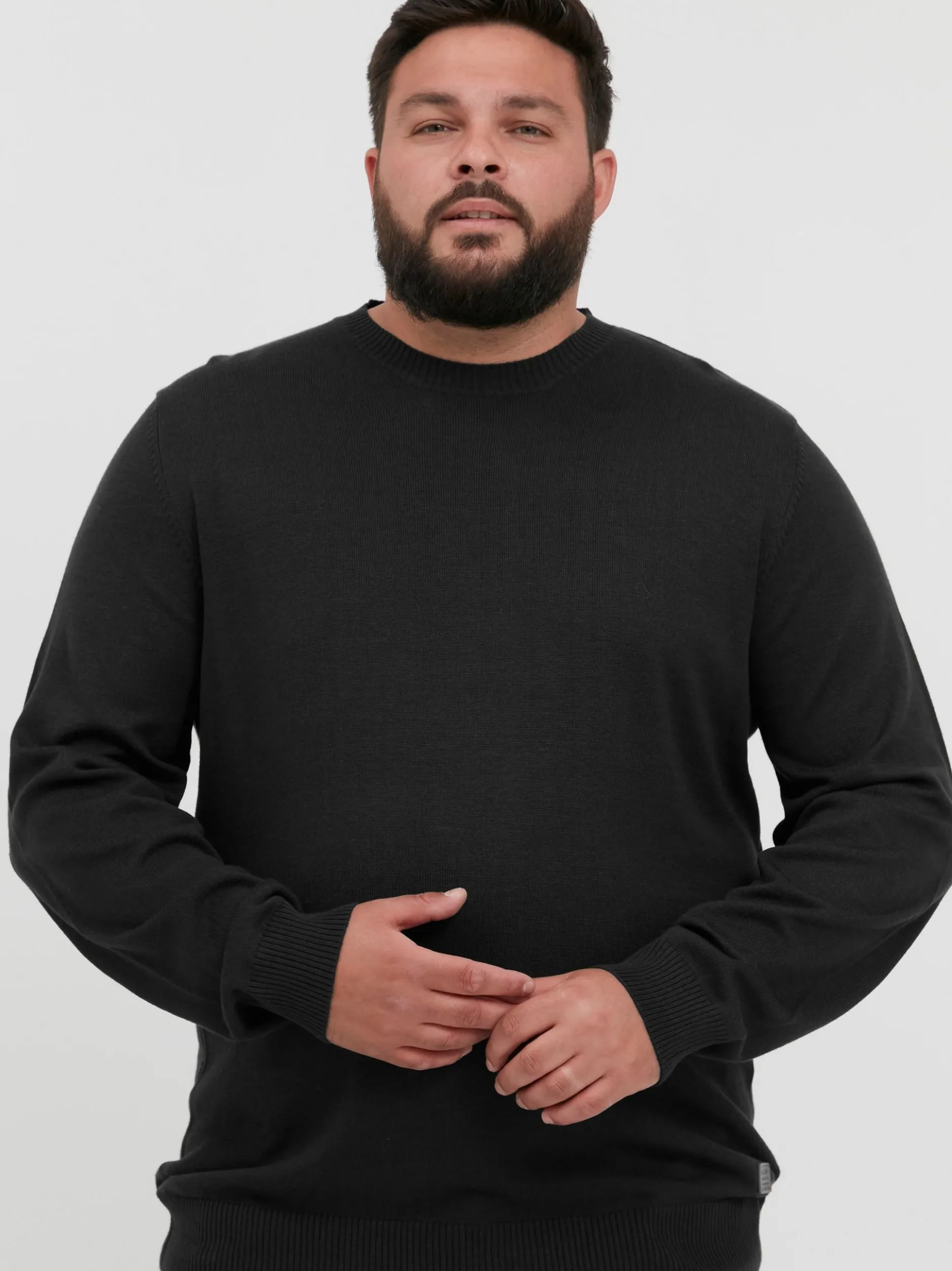 BLEND Herren Strickpullover - BHLars Big & Tall in schwarz