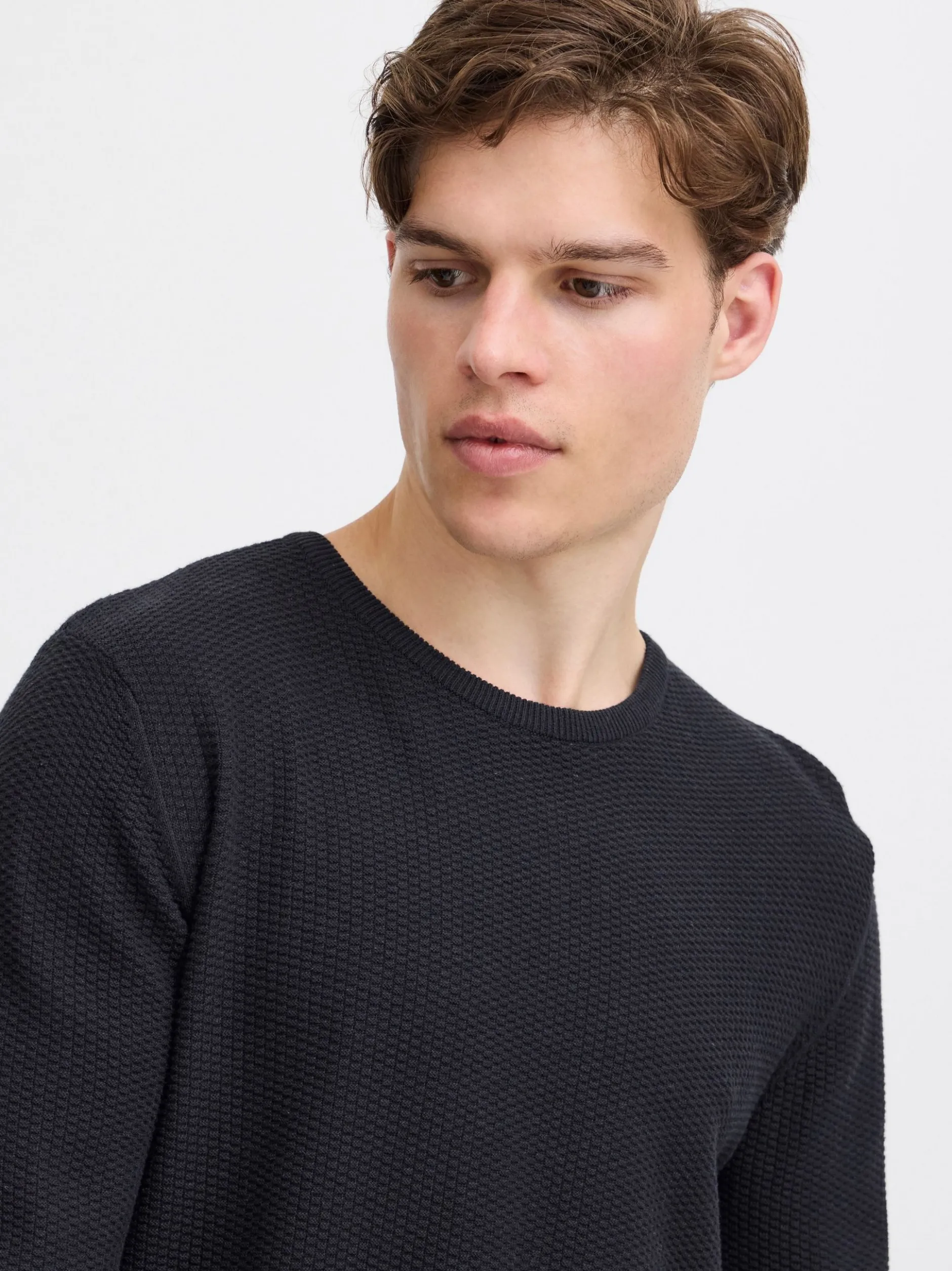 BLEND Herren Strickpullover - BHPullover in schwarz