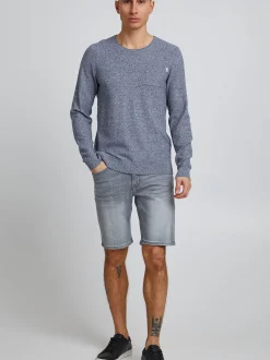 BLEND Herren Strickpullover - bhpullover in blau