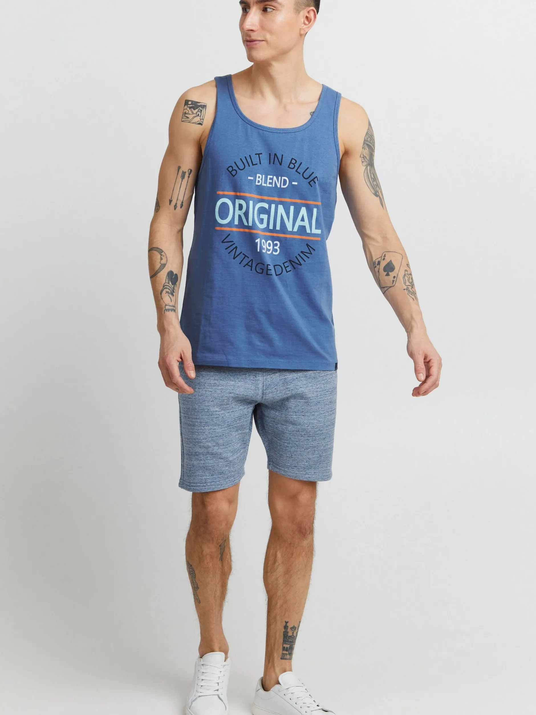 BLEND Herren Tanktop - BHAlvarez in blau