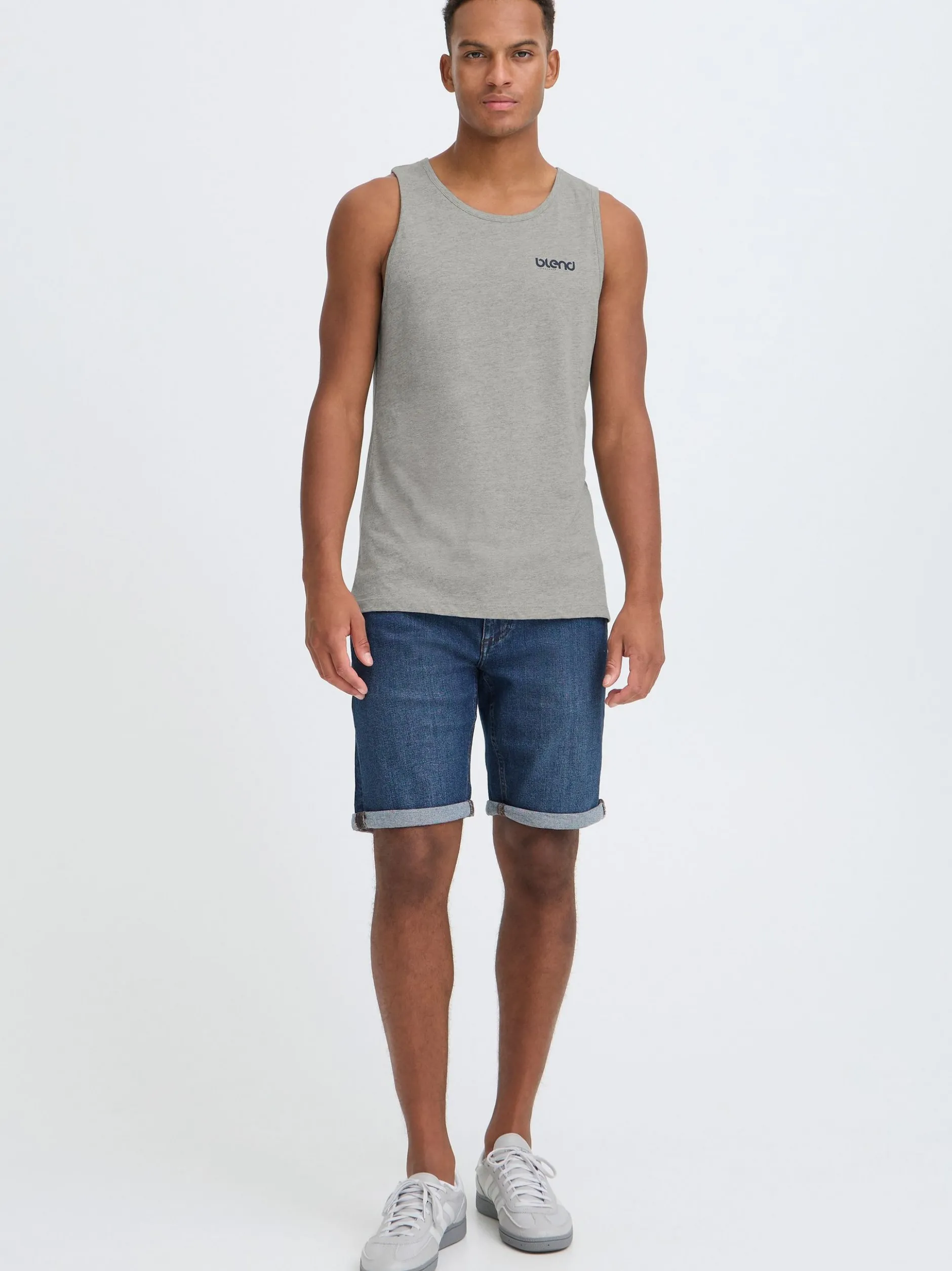 BLEND Herren Tanktop - BHFlok in grau