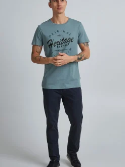 BLEND Herren T-Shirt - BHAbraham in blau