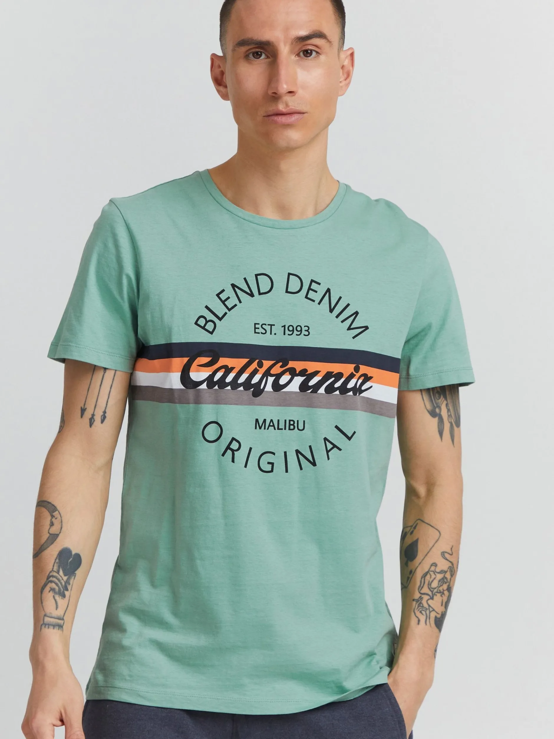 BLEND Herren T-Shirt - BHAdamus in grün