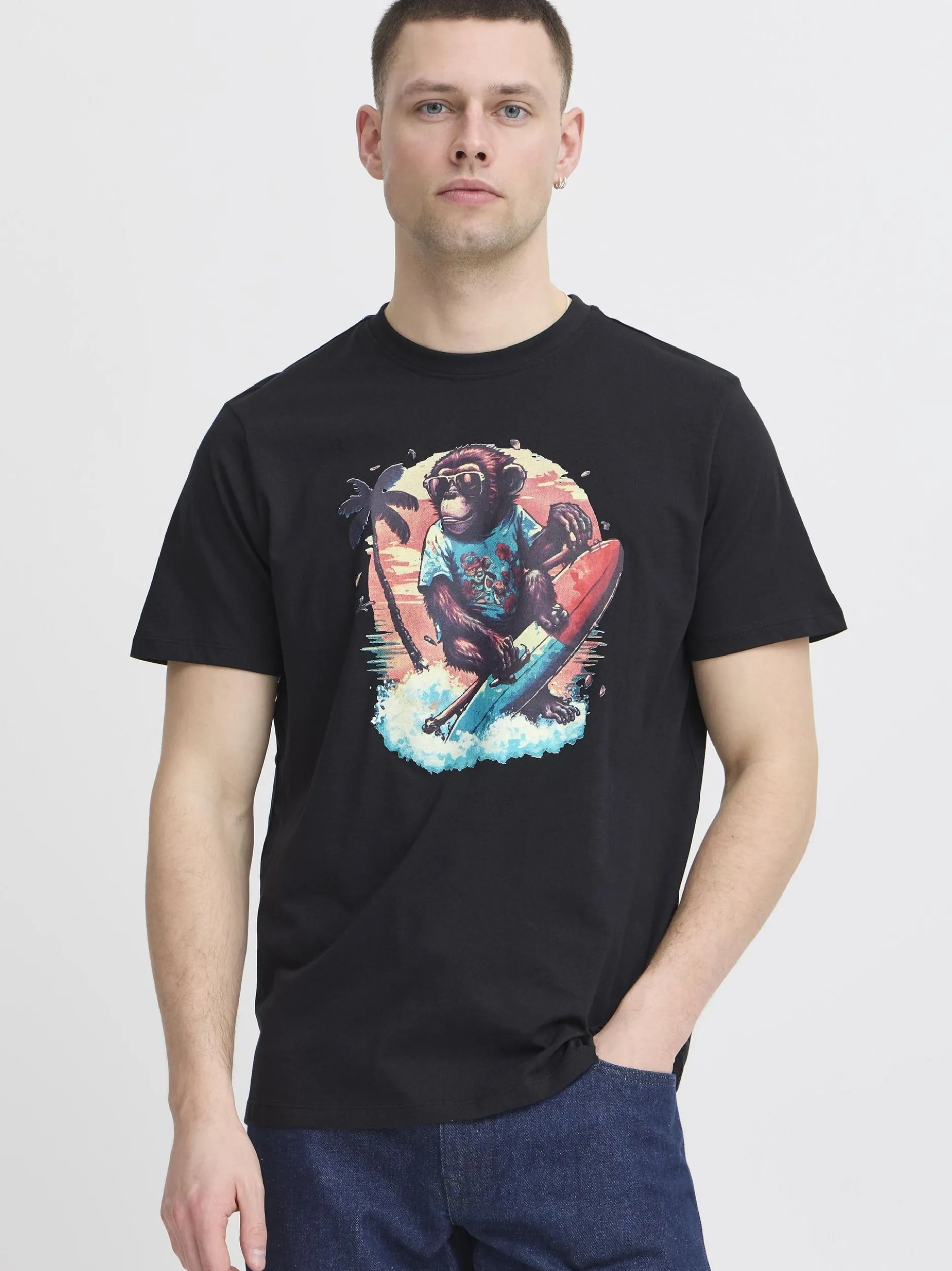BLEND Herren T-Shirt - BHJessy in schwarz