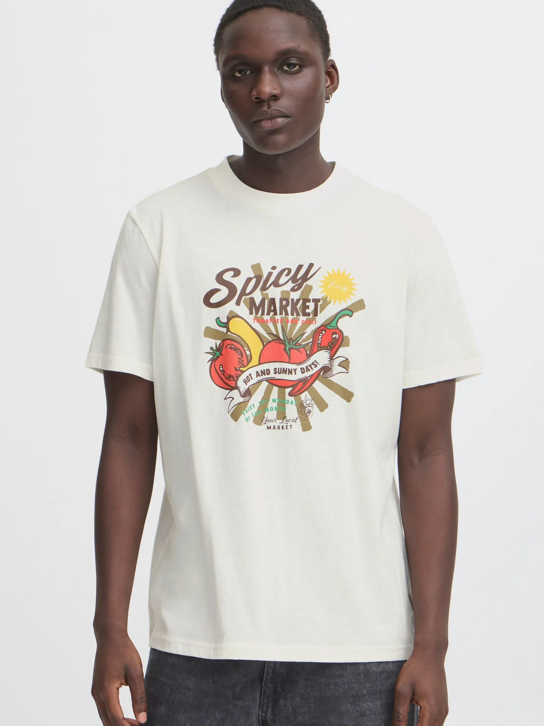 BLEND Herren T-Shirt - BHJok in weiß