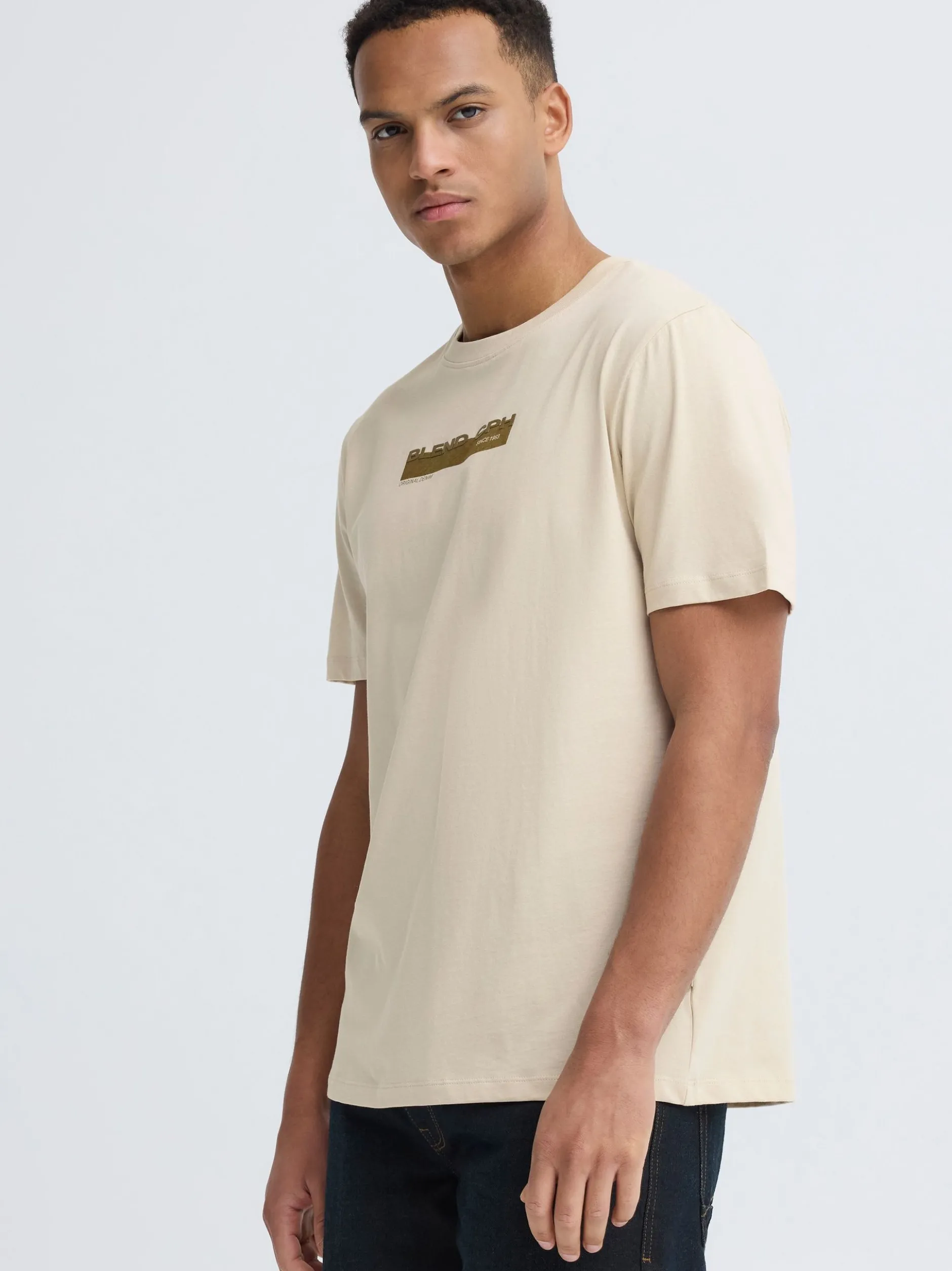 BLEND Herren T-Shirt - BHKemuel in beige
