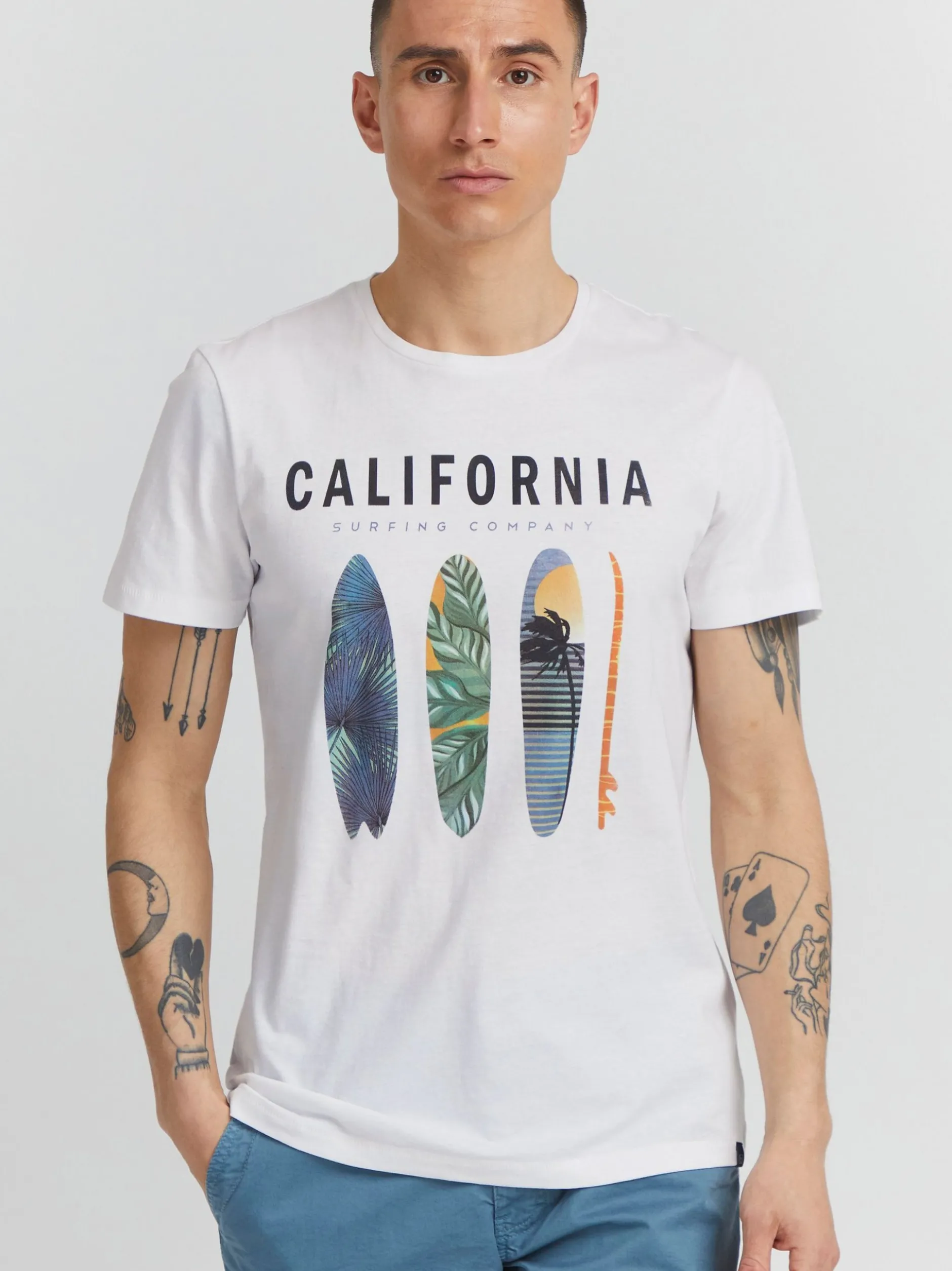 BLEND Herren T-Shirt - BHOrin in weiß