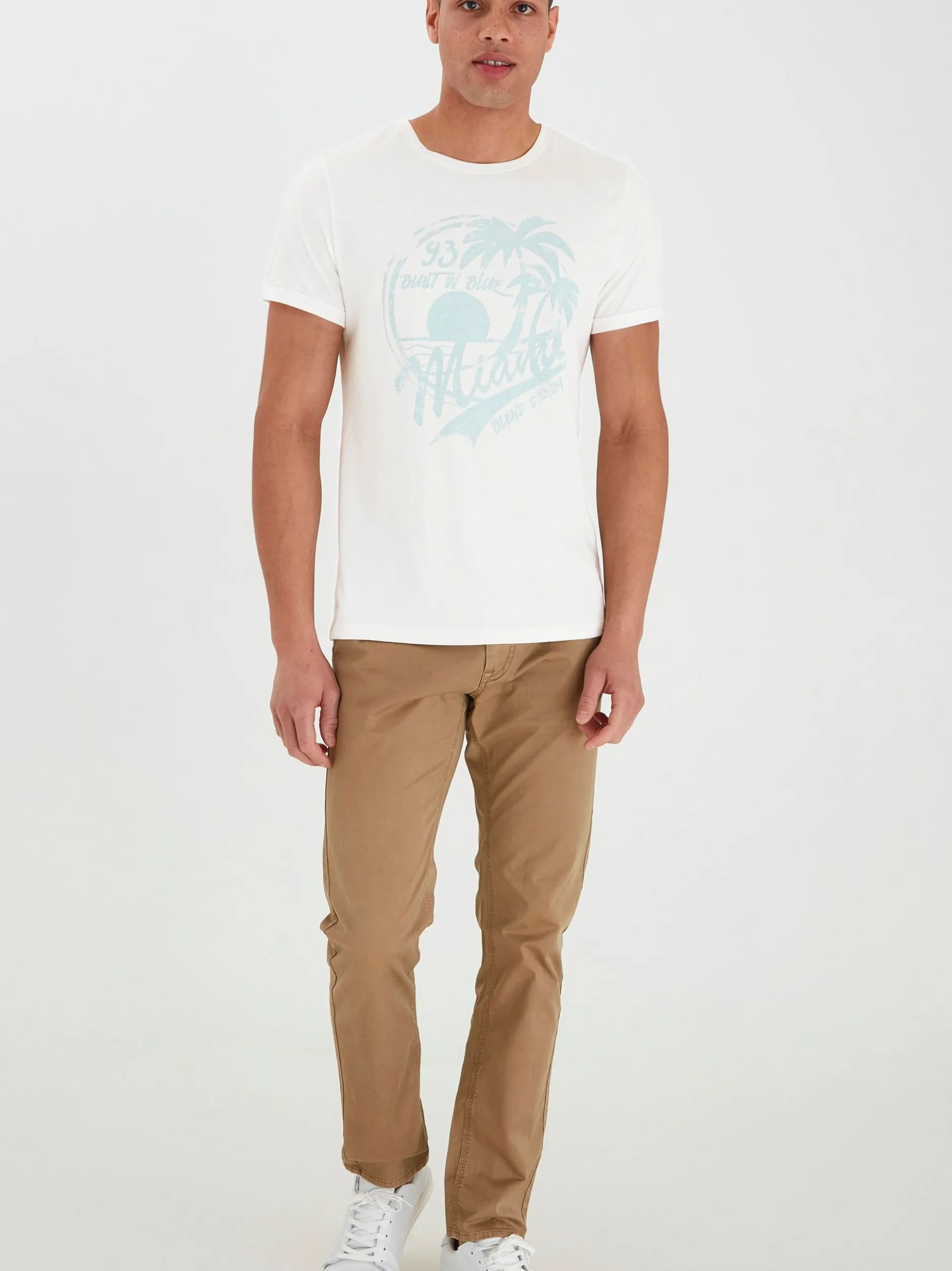 BLEND Herren T-Shirt - BHPerry in weiß