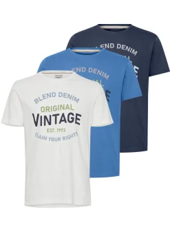 BLEND Herren T-Shirt - BHTee 3er-Pack in mehrfarbig