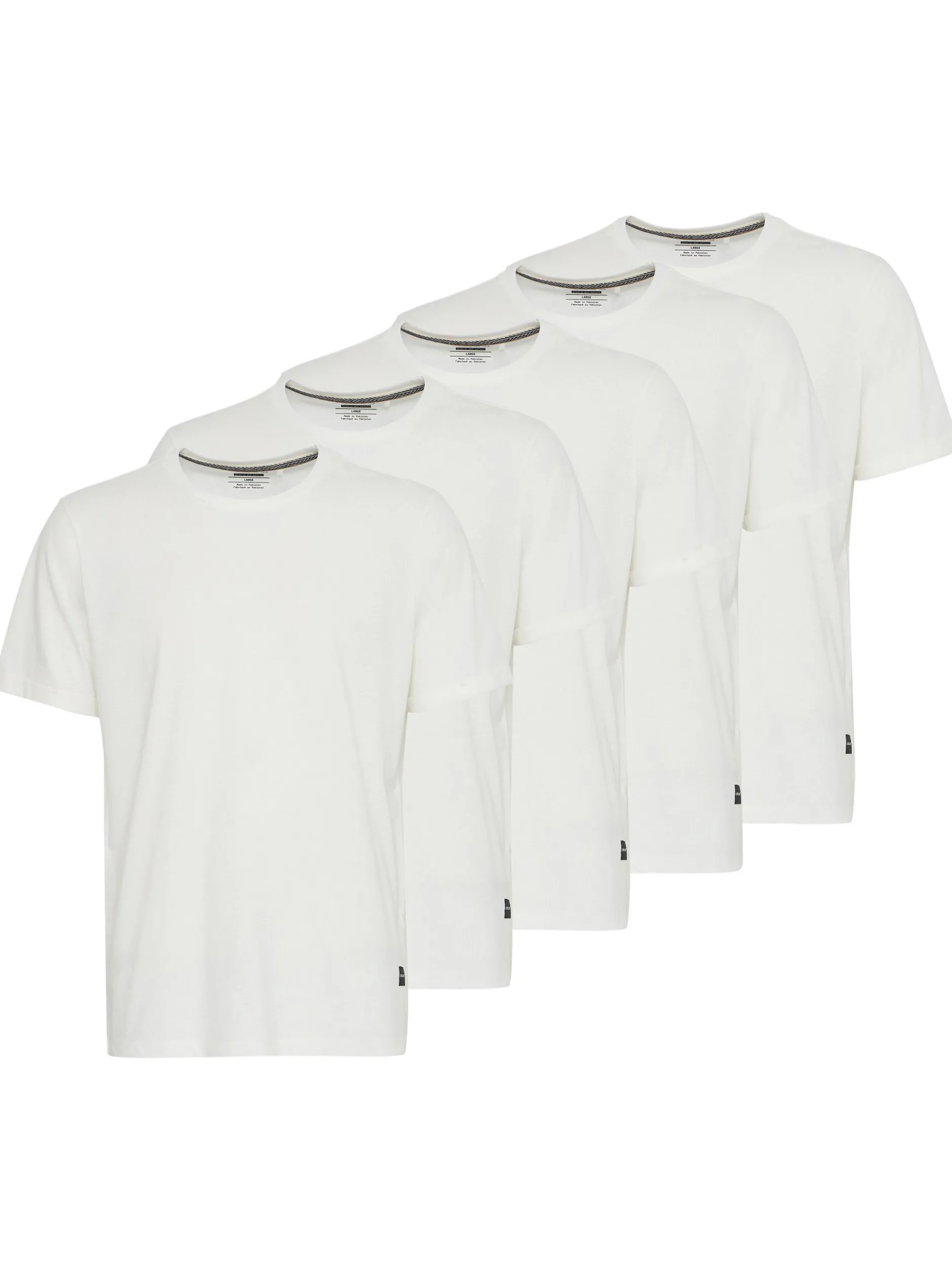 BLEND Herren T-Shirt - BHtee 5er-Pack in weiß