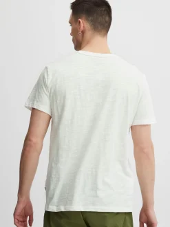 BLEND Herren T-Shirt in weiß - Ausschnitt: Rundhals