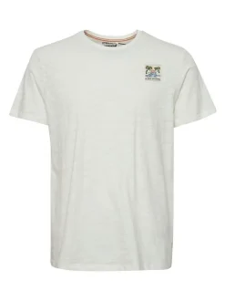 BLEND Herren T-Shirt in weiß - Ausschnitt: Rundhals