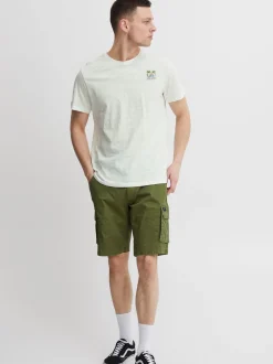 BLEND Herren T-Shirt in weiß - Ausschnitt: Rundhals
