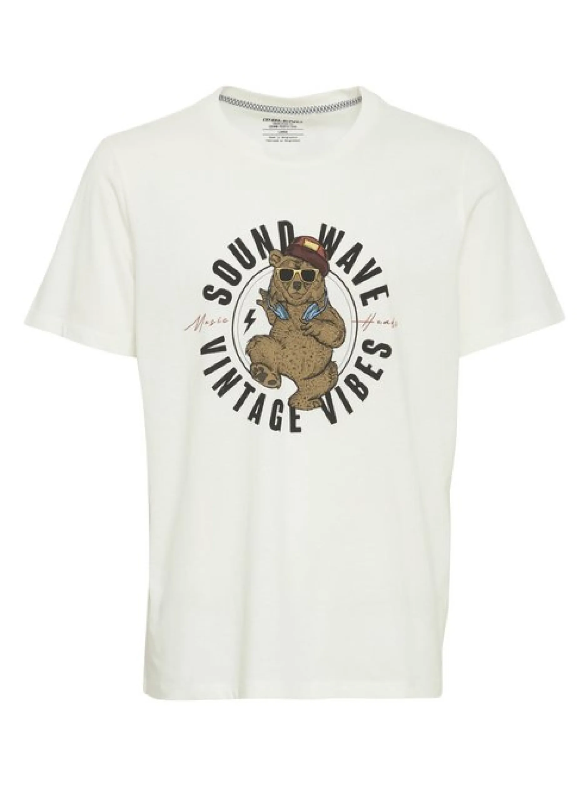 BLEND Herren T-Shirt in weiß - Ausschnitt: Rundhals