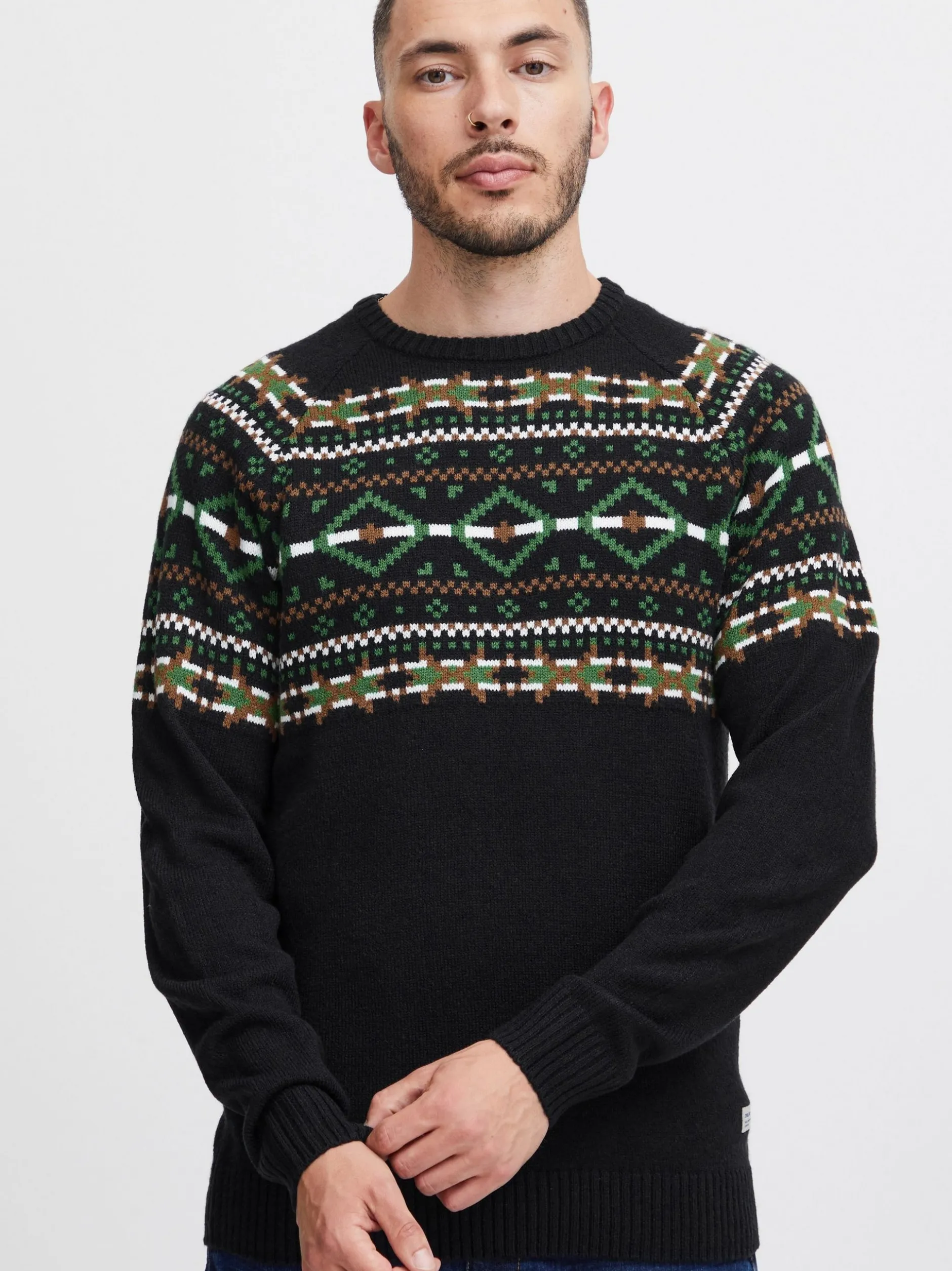 BLEND Herren Weihnachtspullover - BHNilas in schwarz