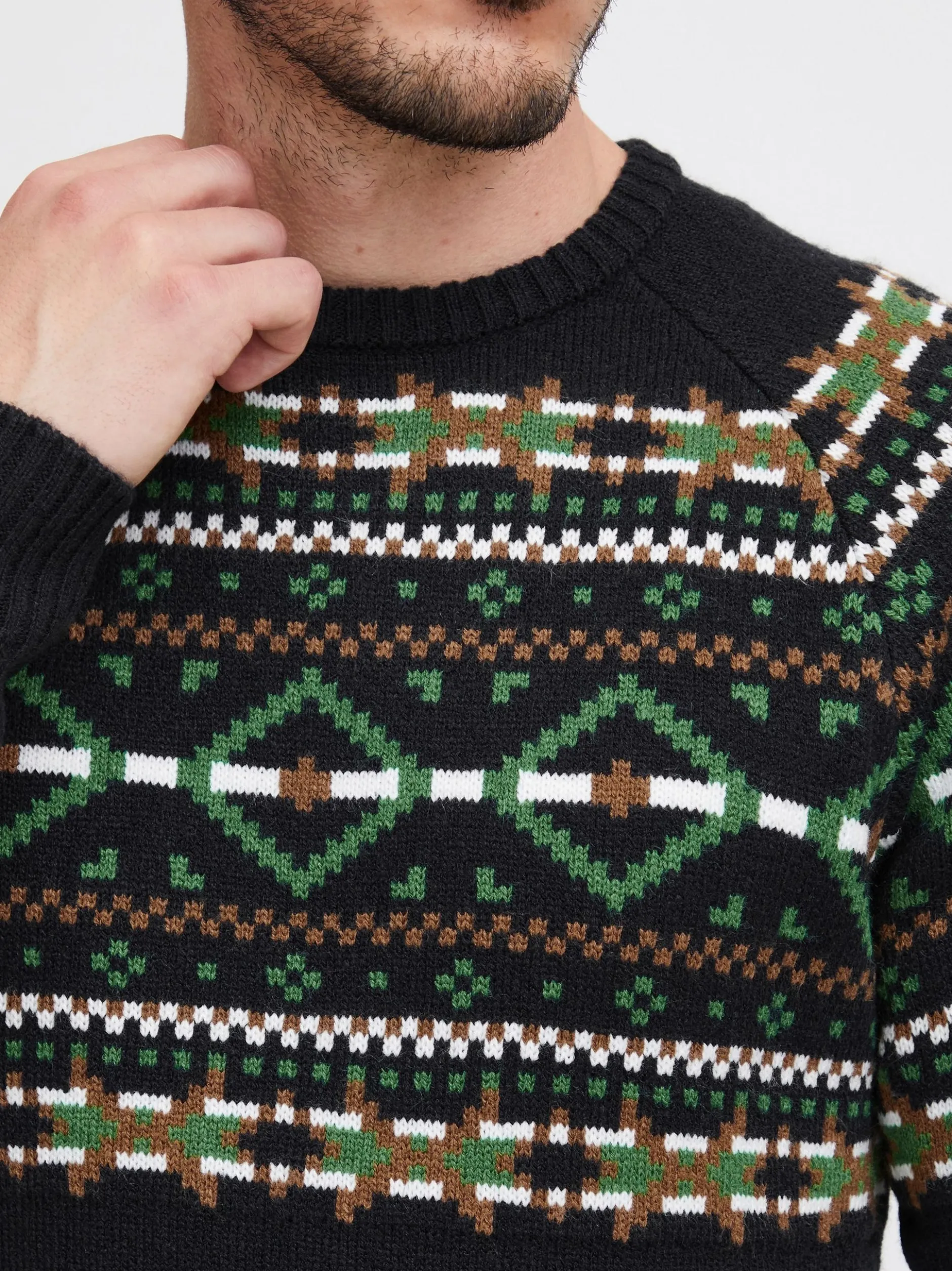 BLEND Herren Weihnachtspullover - BHNilas in schwarz
