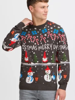BLEND Herren Weihnachtspullover - BHChristian in anthrazit