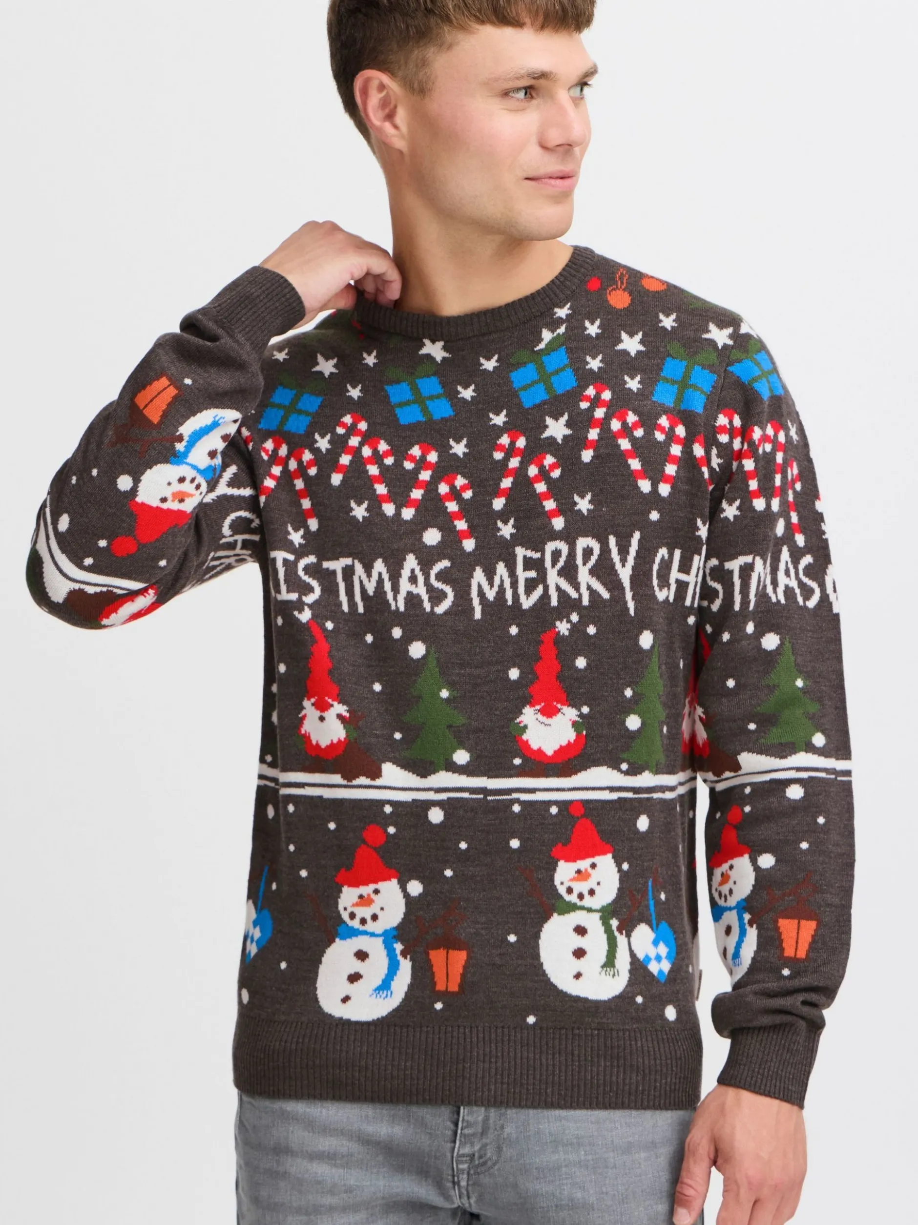 BLEND Herren Weihnachtspullover - BHChristian in anthrazit