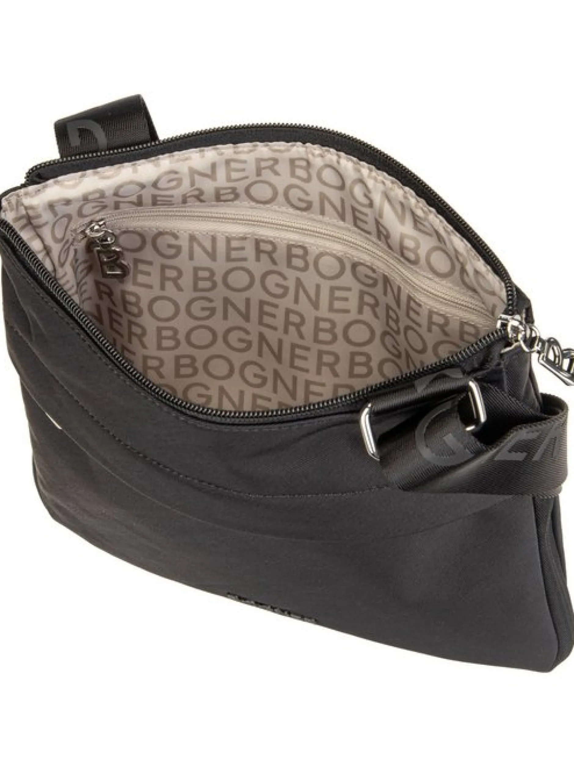 Bogner Accessoires Unisex Schultertasche - Maxon Serena MVZ in schwarz