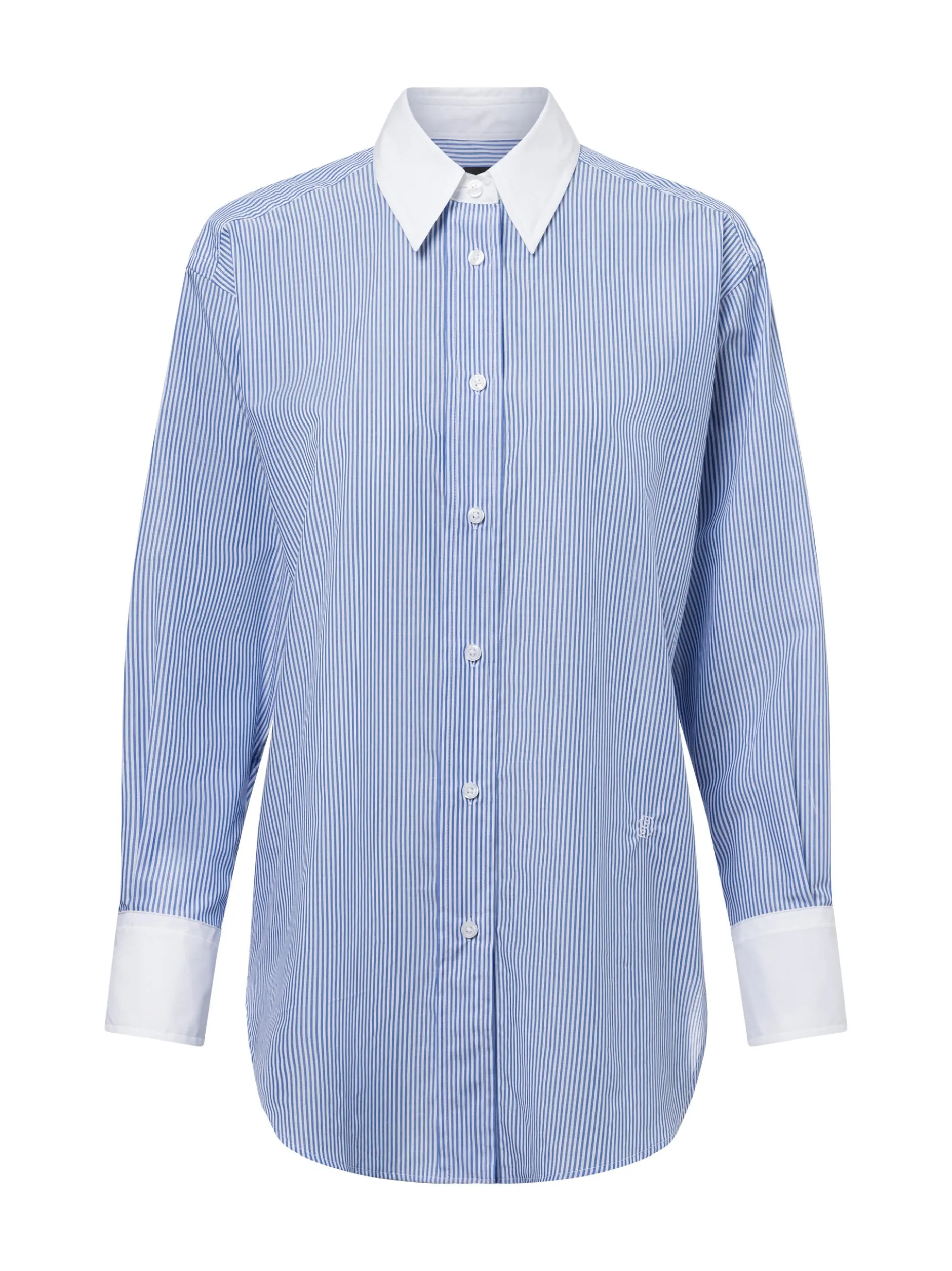 BOSS Damen Bluse - Badina in hellblau weiß