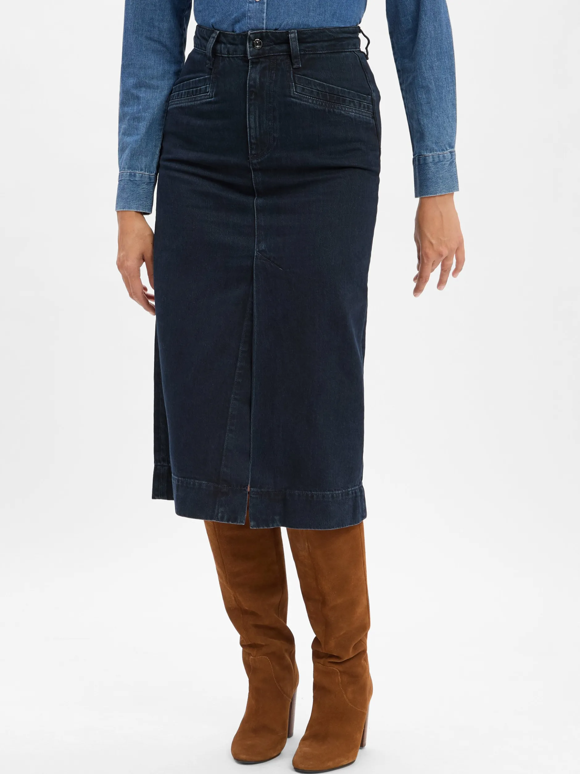BOSS Damen Jeansrock - Semaire in dark stone