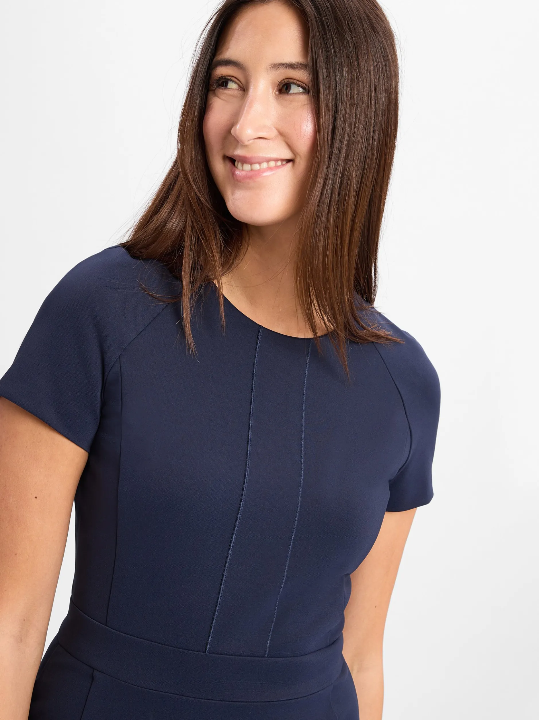 BOSS Damen Kleid - Darsa in marine - Ärmel: kurzarm