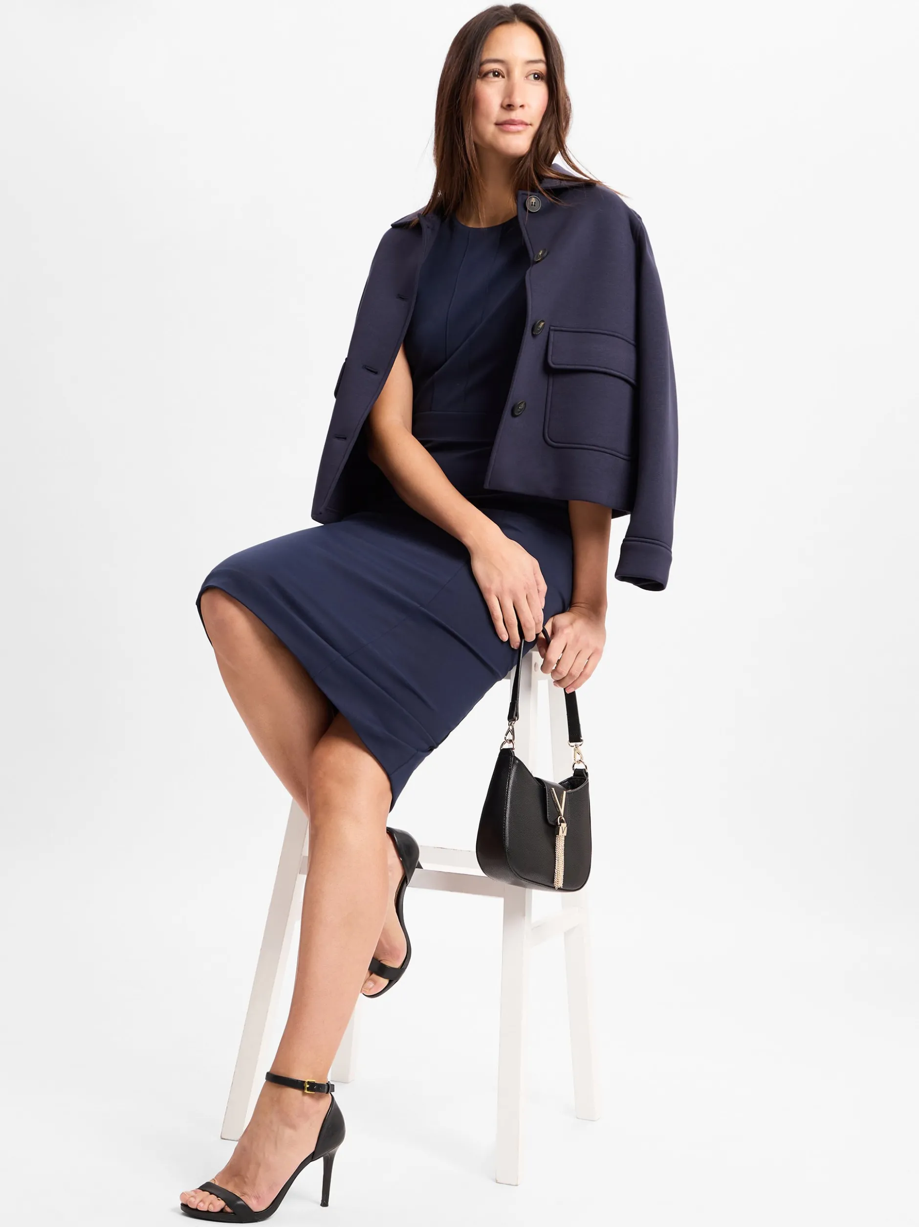 BOSS Damen Kleid - Darsa in marine - Ärmel: kurzarm
