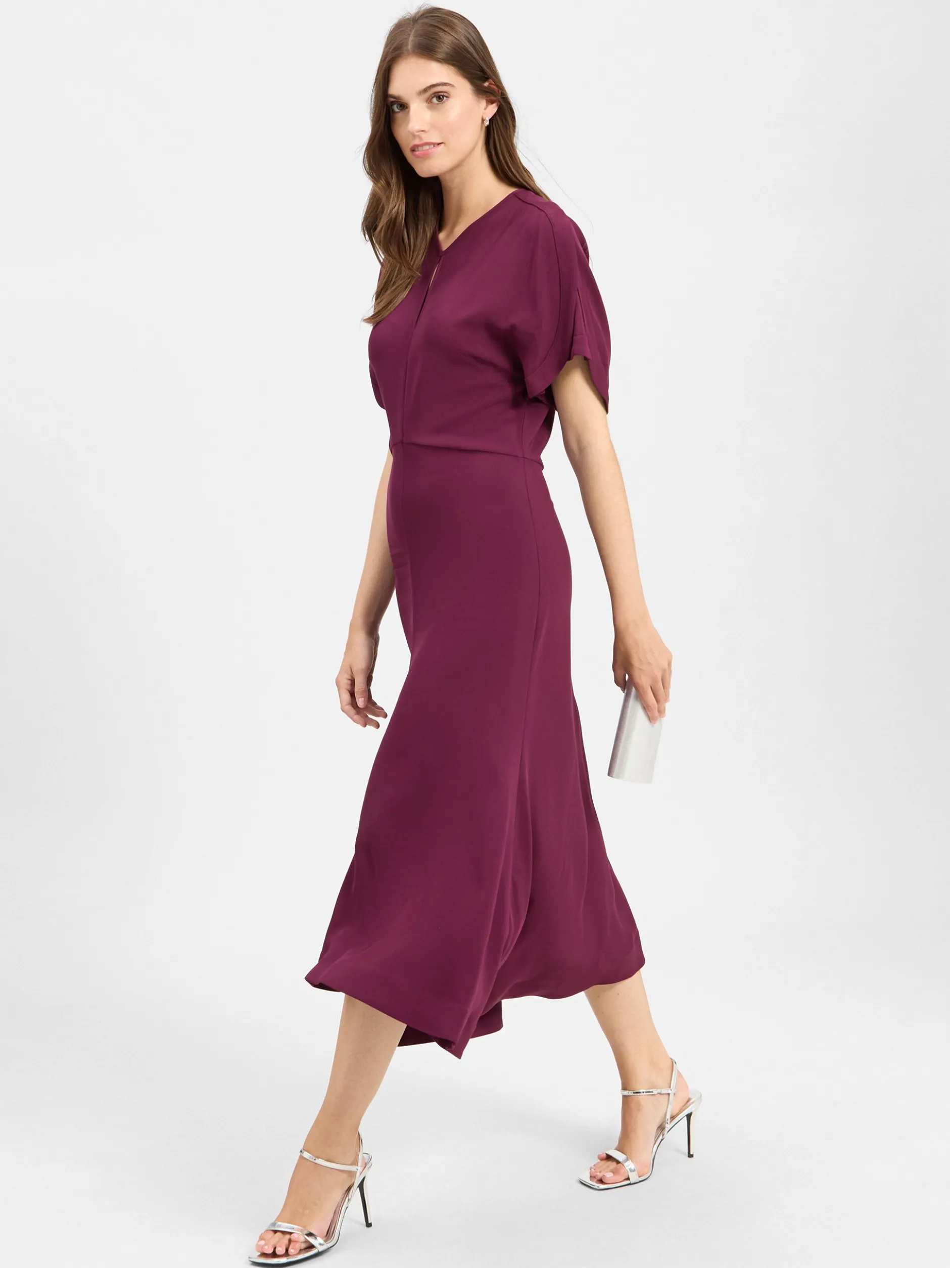 BOSS Damen Midikleid - Denaz in aubergine - Länge: midi