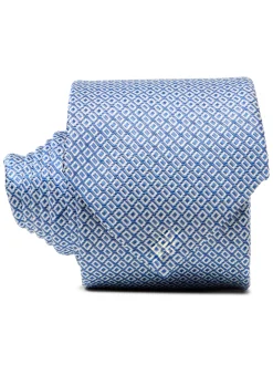 BOSS Herren Krawatte in weiß indigo