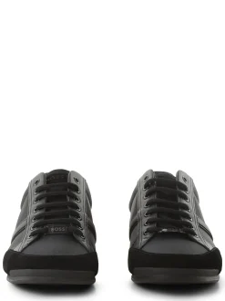 BOSS Herren Sneaker mit Leder-Anteil - Saturn_Lowp_mx A_N in schwarz
