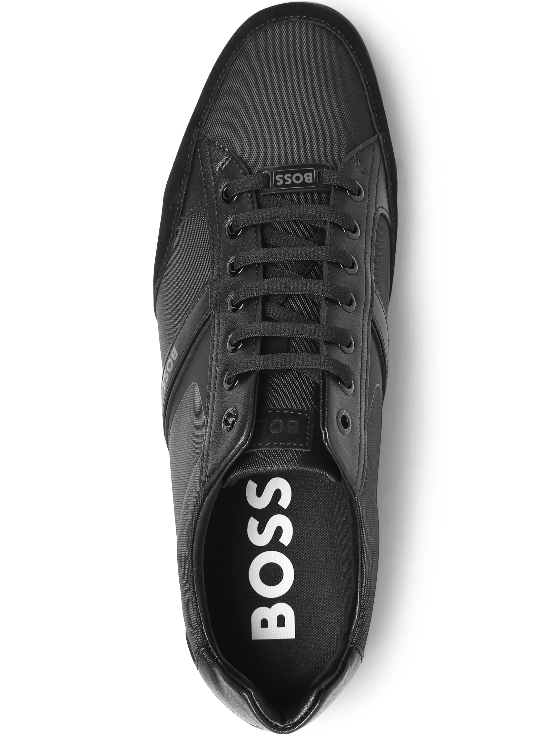 BOSS Herren Sneaker mit Leder-Anteil - Saturn_Lowp_mx A_N in schwarz
