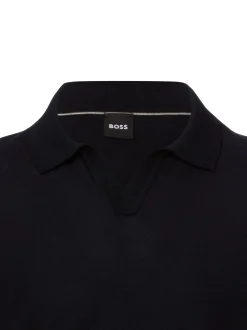 BOSS Herren Strick-Poloshirt - Narciso in marine