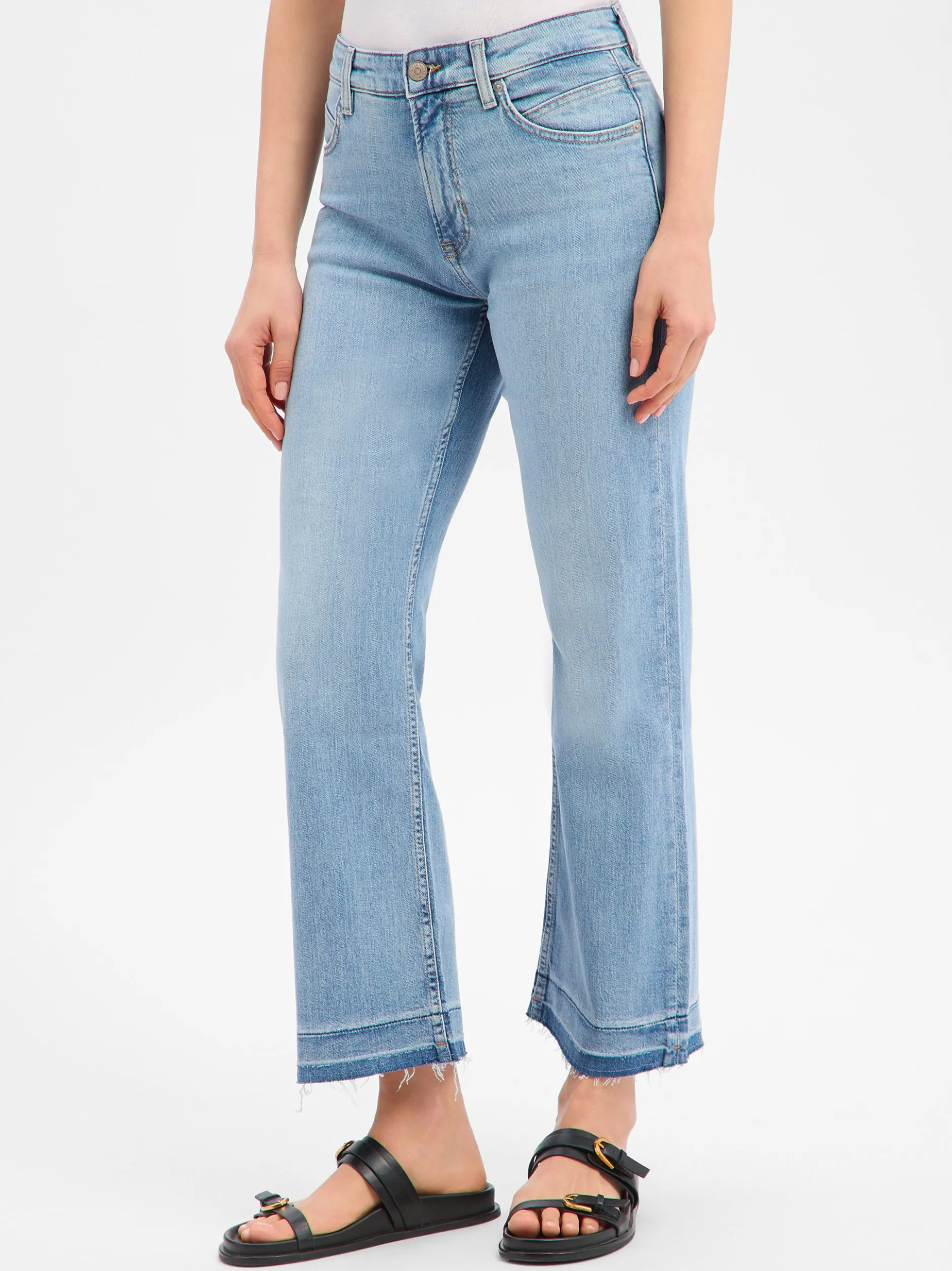 BOSS Orange Damen Flared Fit Jeans in light stone