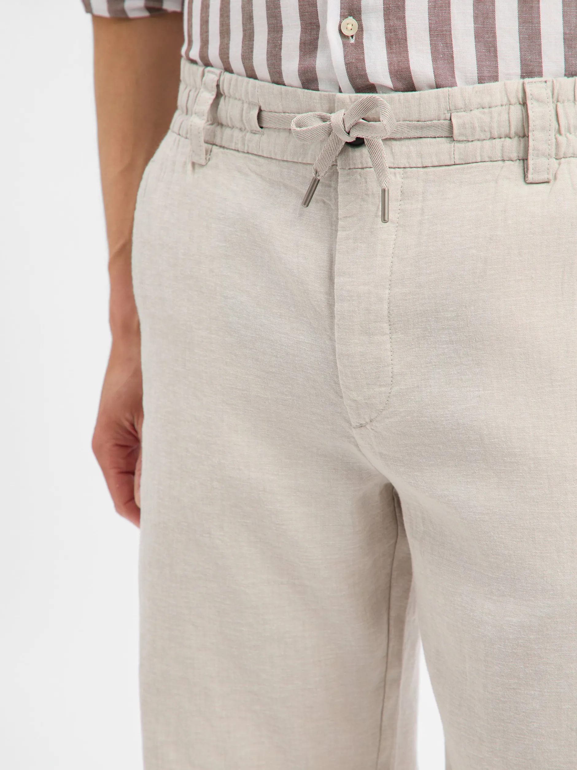 BOSS Orange Herren Bermuda mit Leinen-Anteil - Chino_Tapered_DS_3S in beige