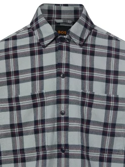 BOSS Orange Herren Freizeithemd - Locky in grau schwarz