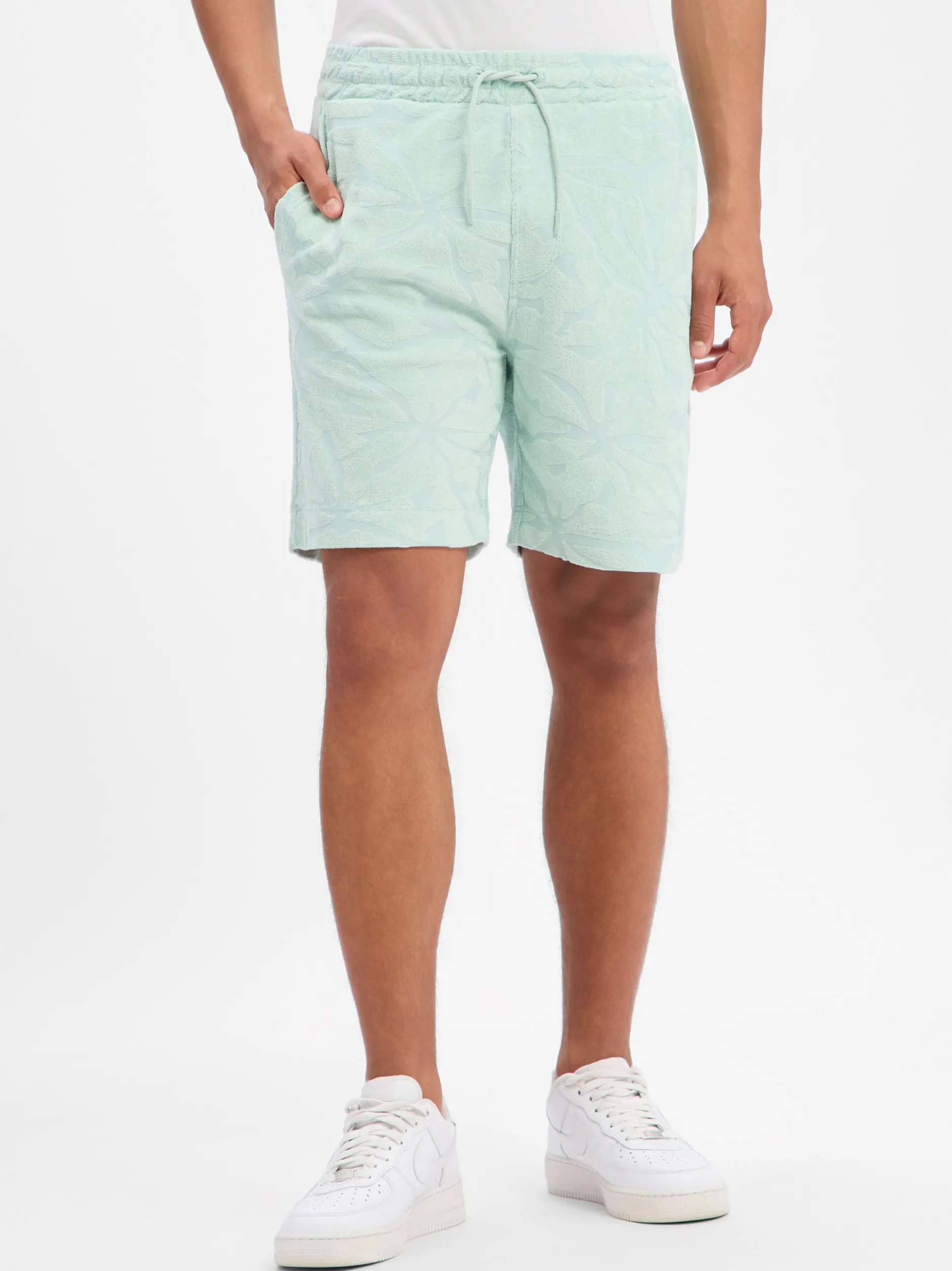 BOSS Orange Herren Frottee-Shorts - Flower in mint