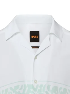 BOSS Orange Herren Kurzarmhemd - Lapisy in weiß mint