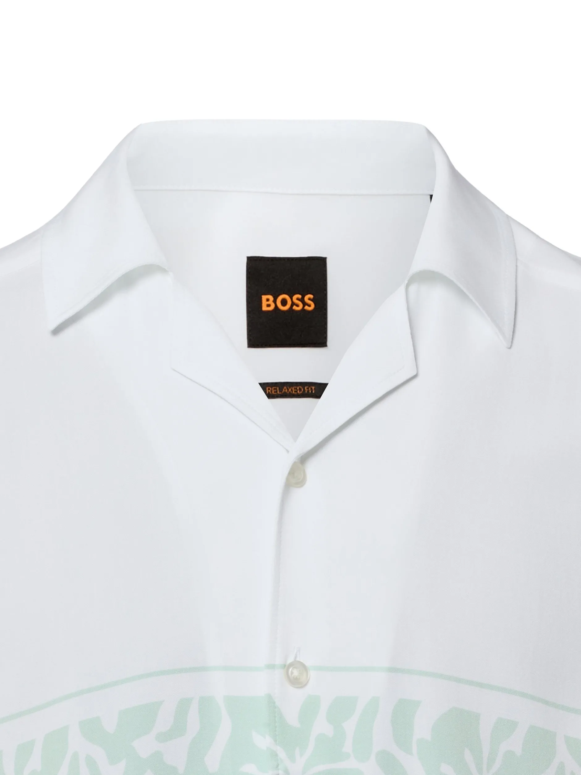 BOSS Orange Herren Kurzarmhemd - Lapisy in weiß mint