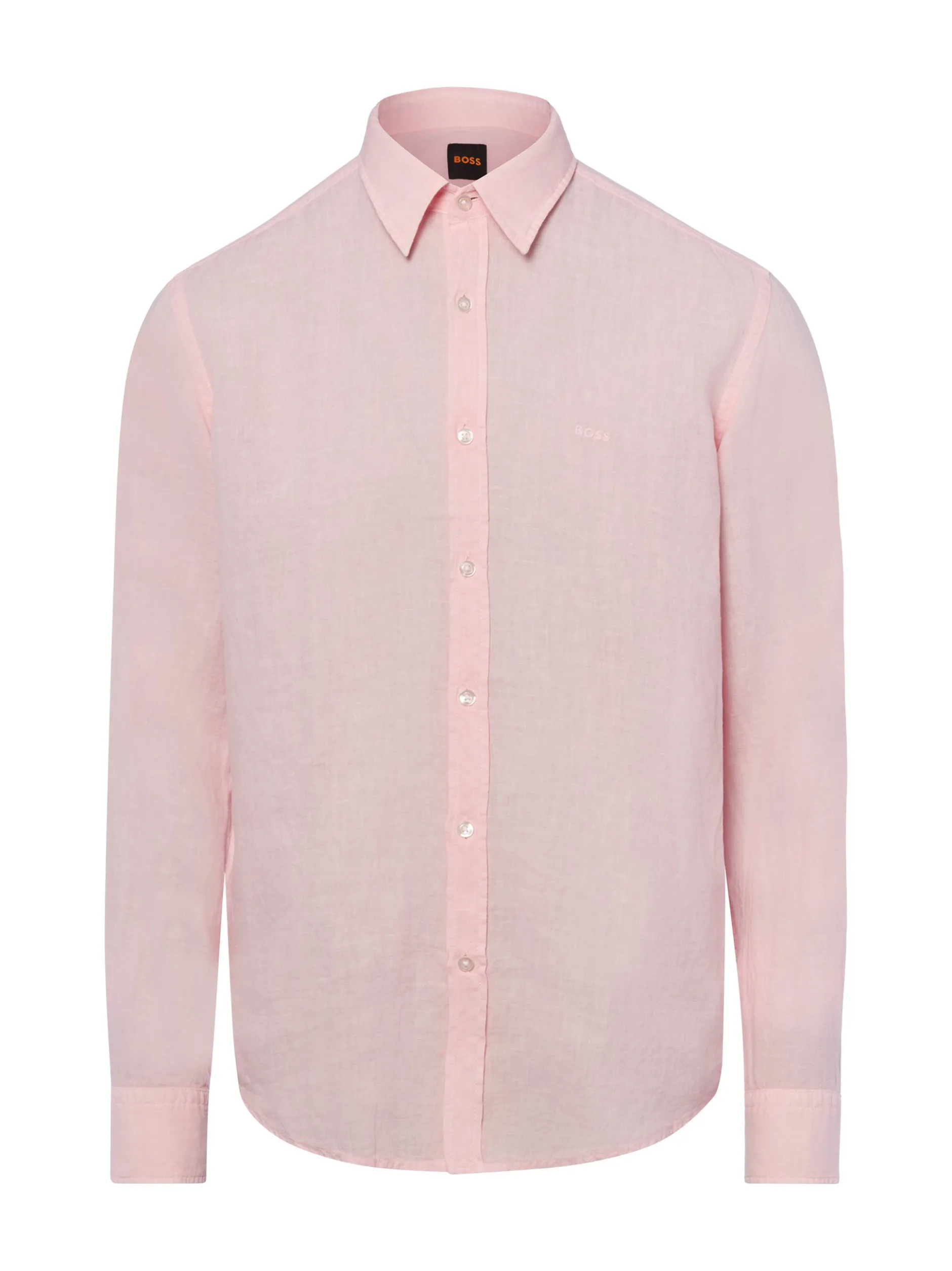 BOSS Orange Herren Leinenhemd - Relegant in rosa