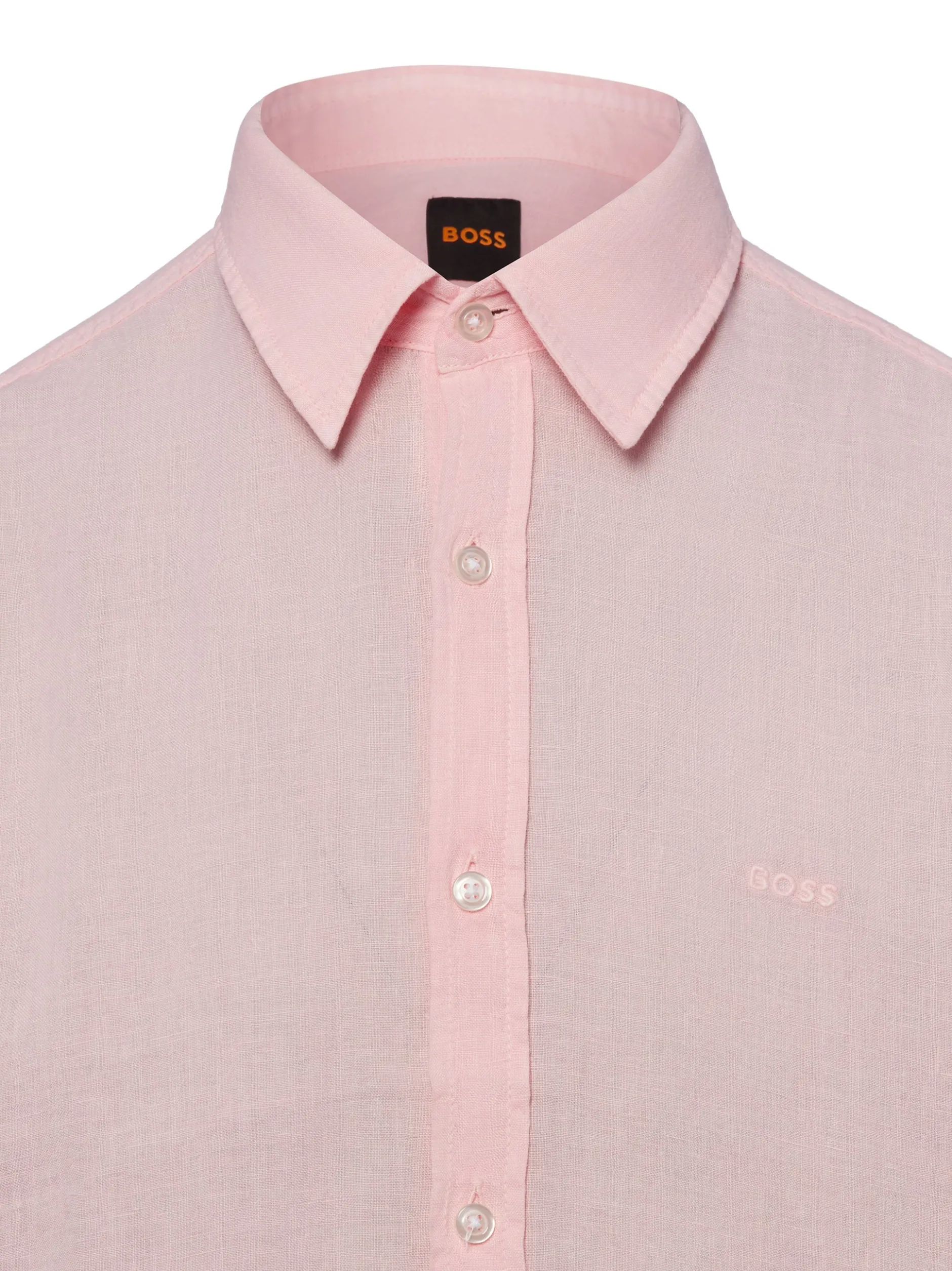 BOSS Orange Herren Leinenhemd - Relegant in rosa
