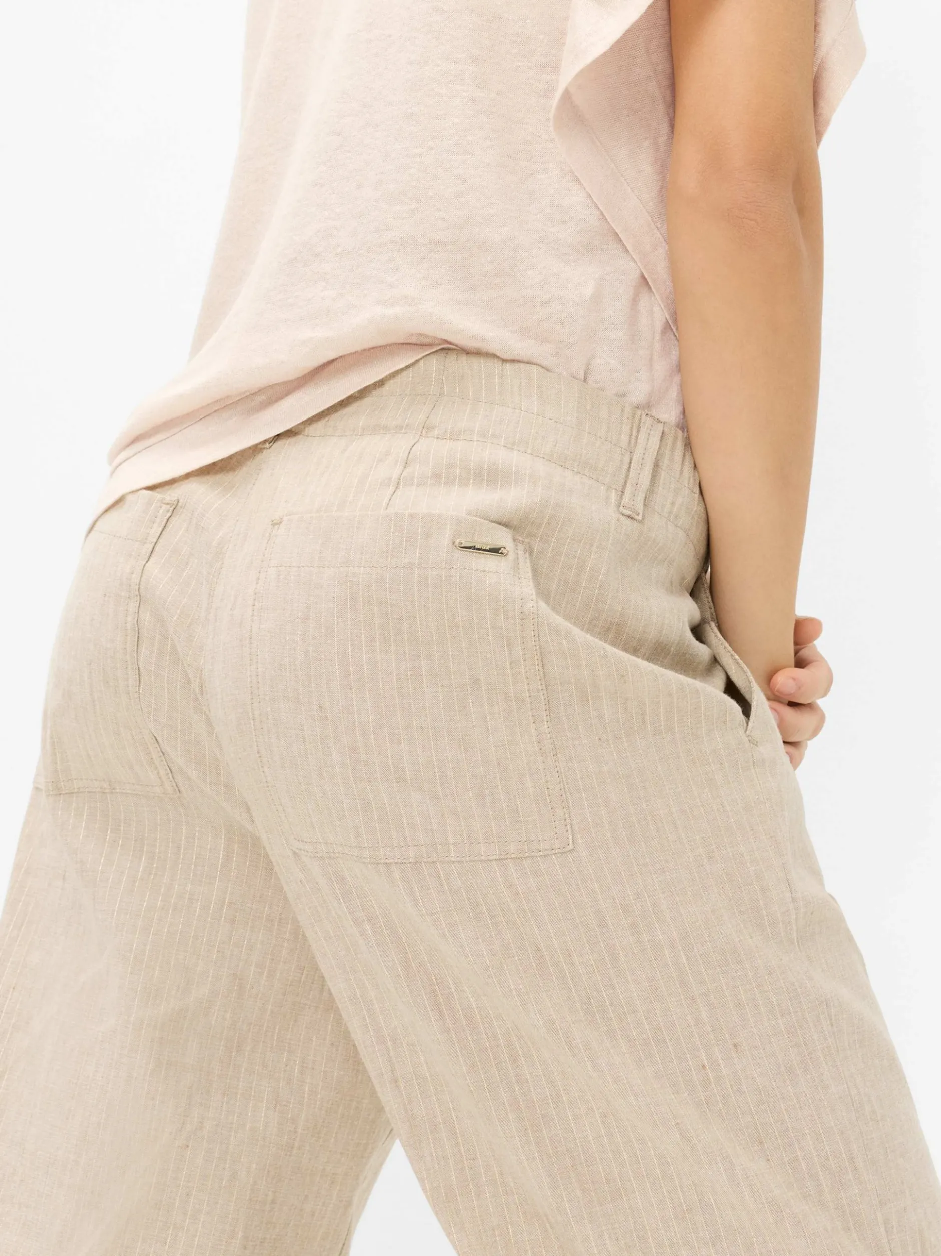 BRAX Damen Hose mit Leinen-Anteil - Maine in beige gold