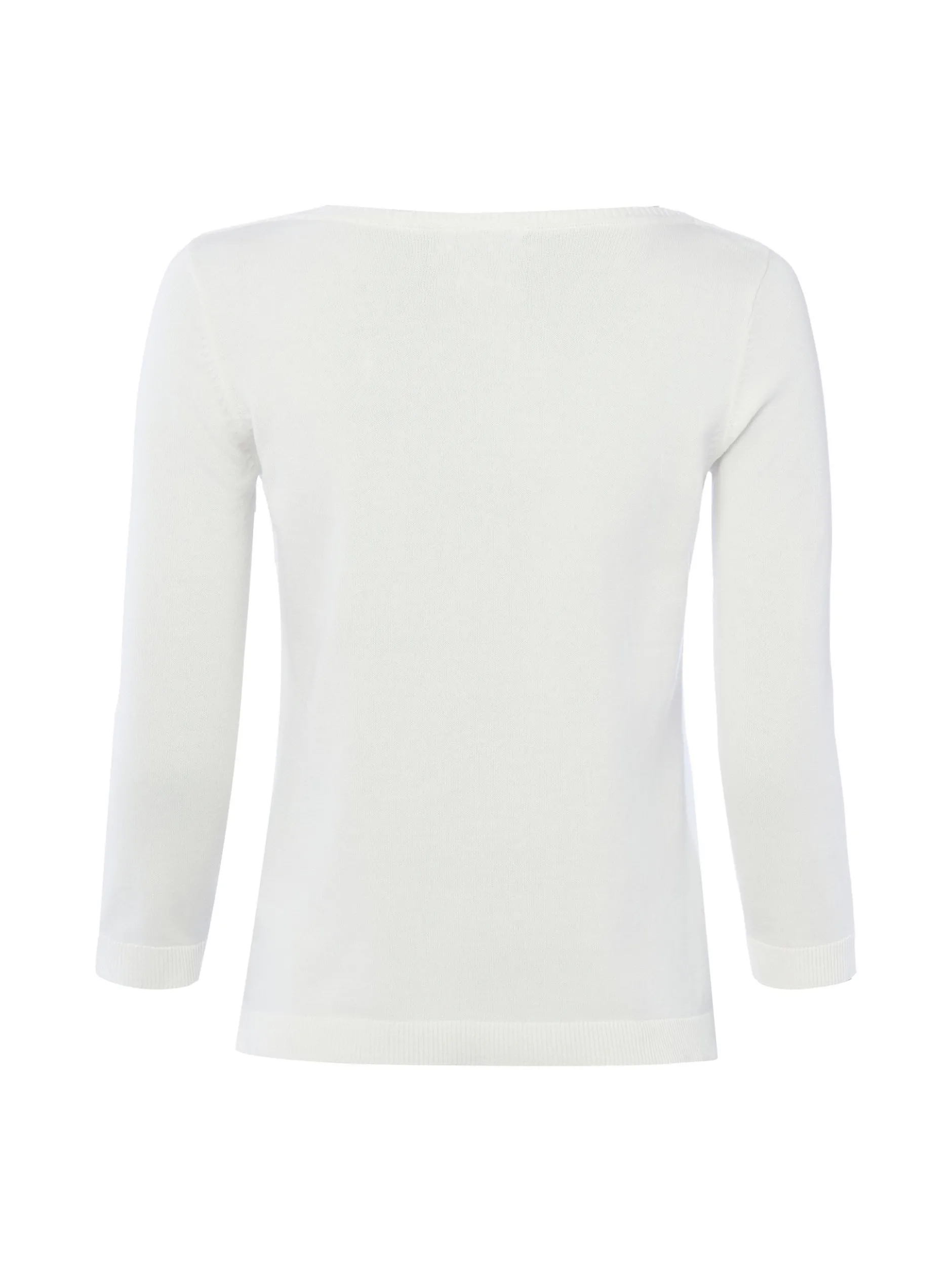 brookshire Damen Strickpullover in weiß - Ärmel: 3/4 Arm