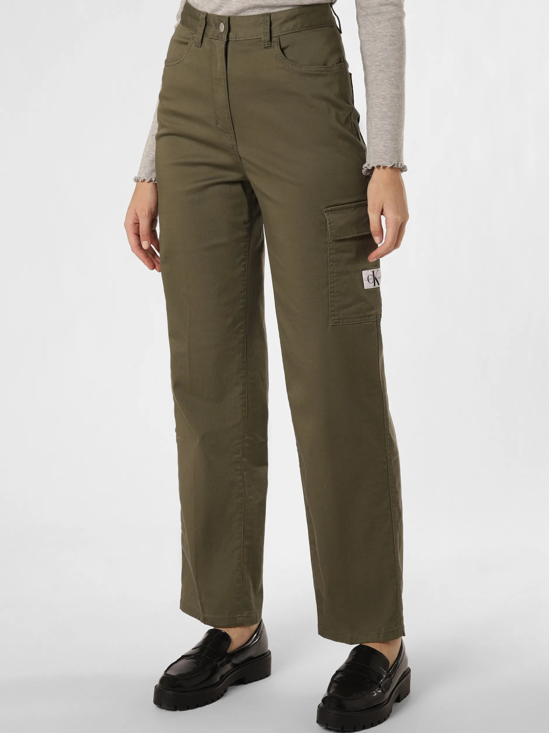 Calvin Klein Jeans Damen Hose in khaki - Länge: lang